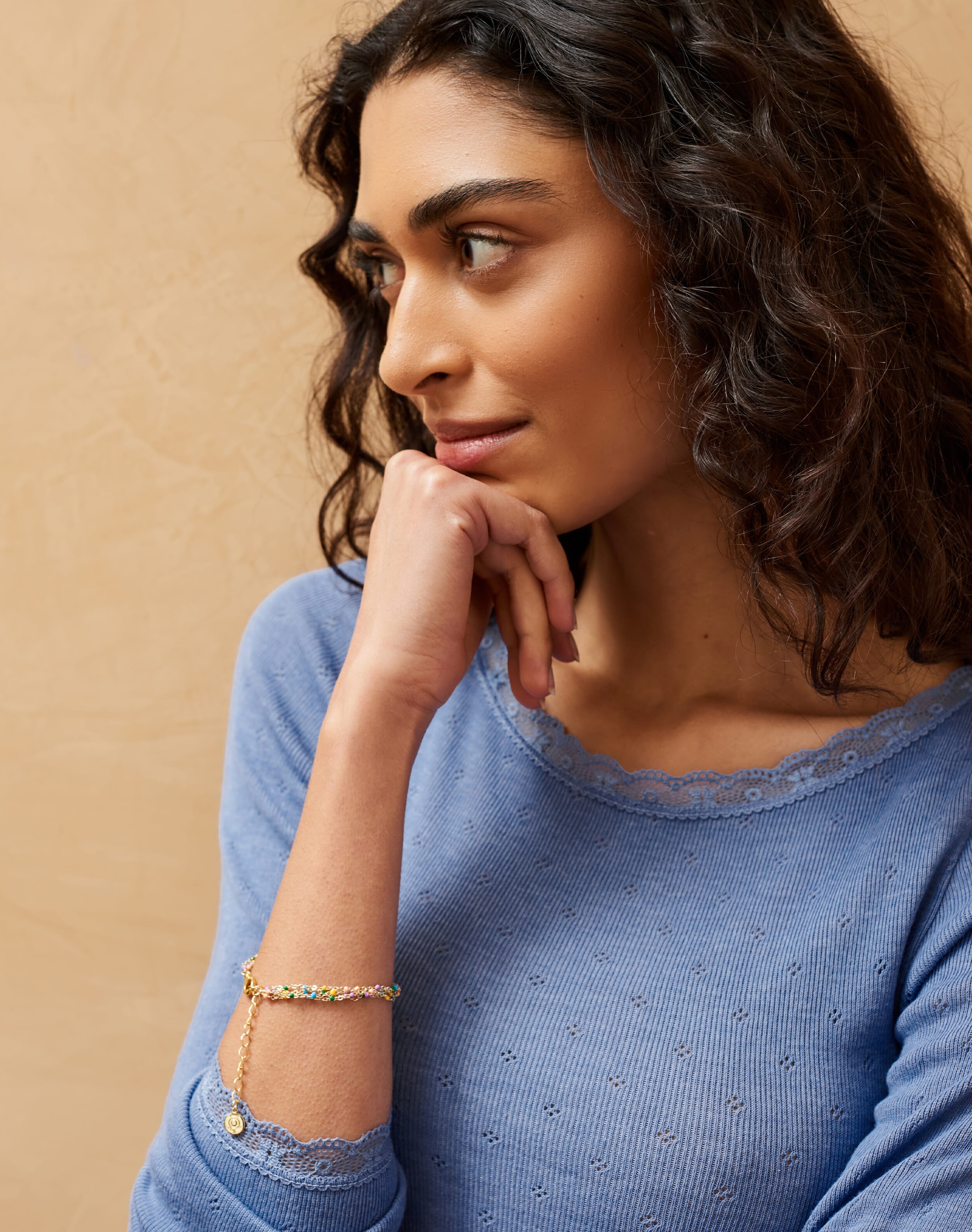 Lace Trim Scoop Neck in Iris Women's Nightwear Brora