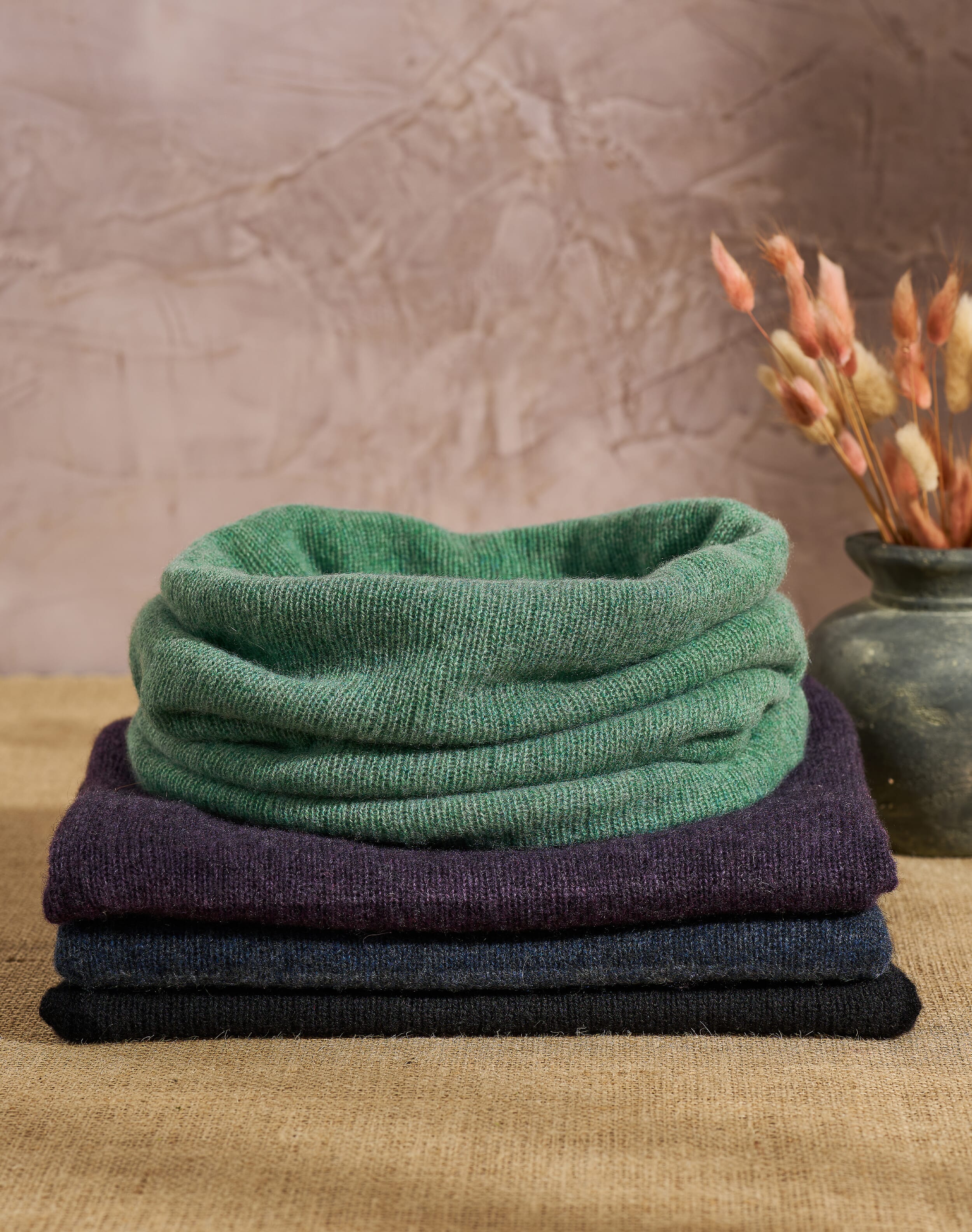 Brora Cashmere Gauzy Snood Thyme