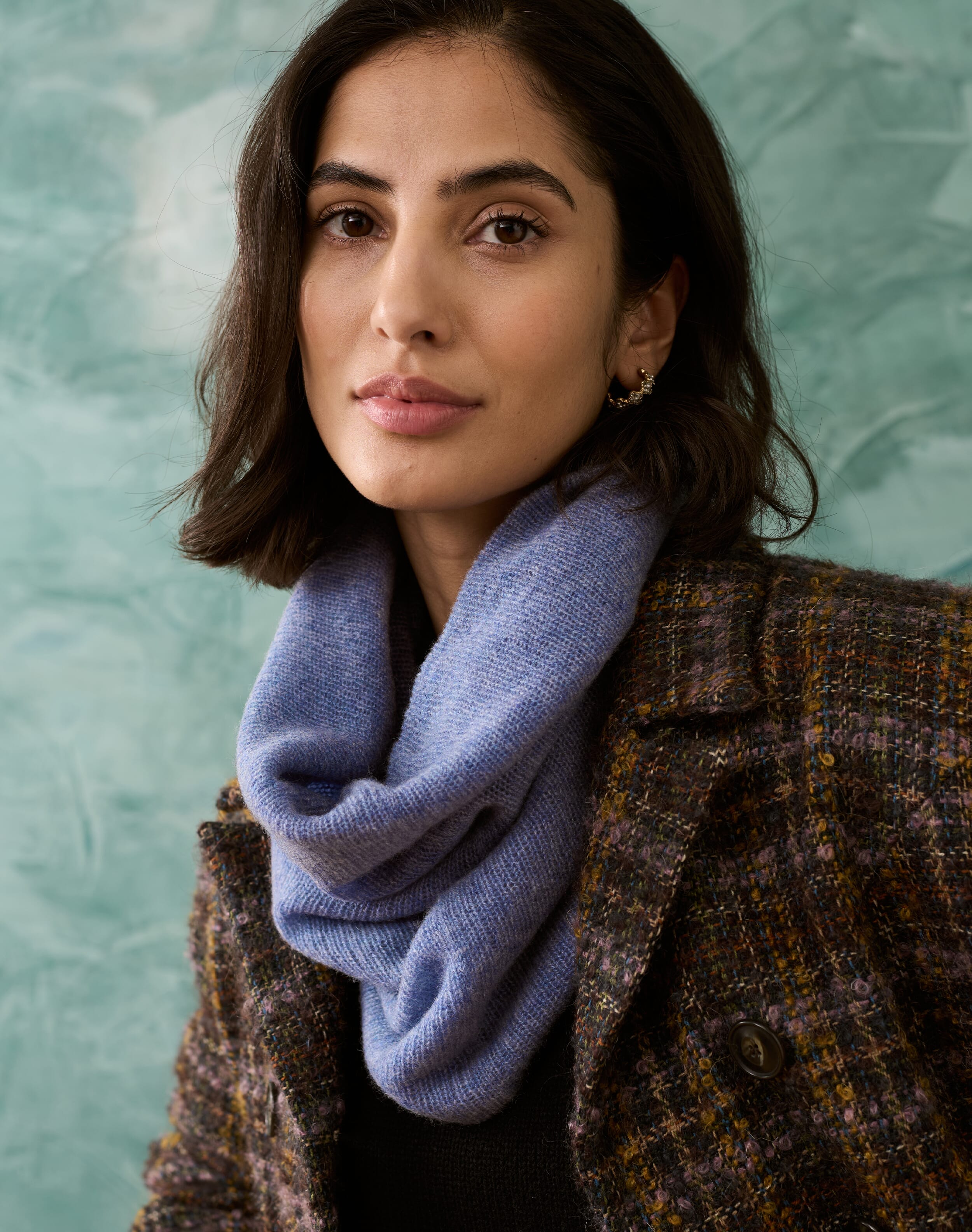 Brora Cashmere Gauzy Snood Iris