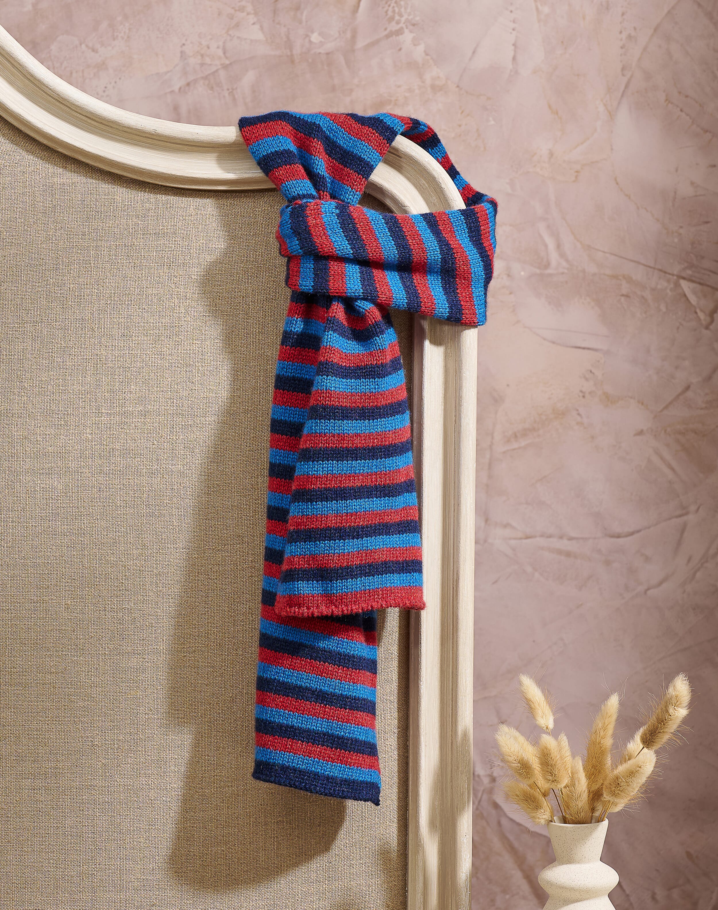 Brora Cashmere Stripe Scarf French china