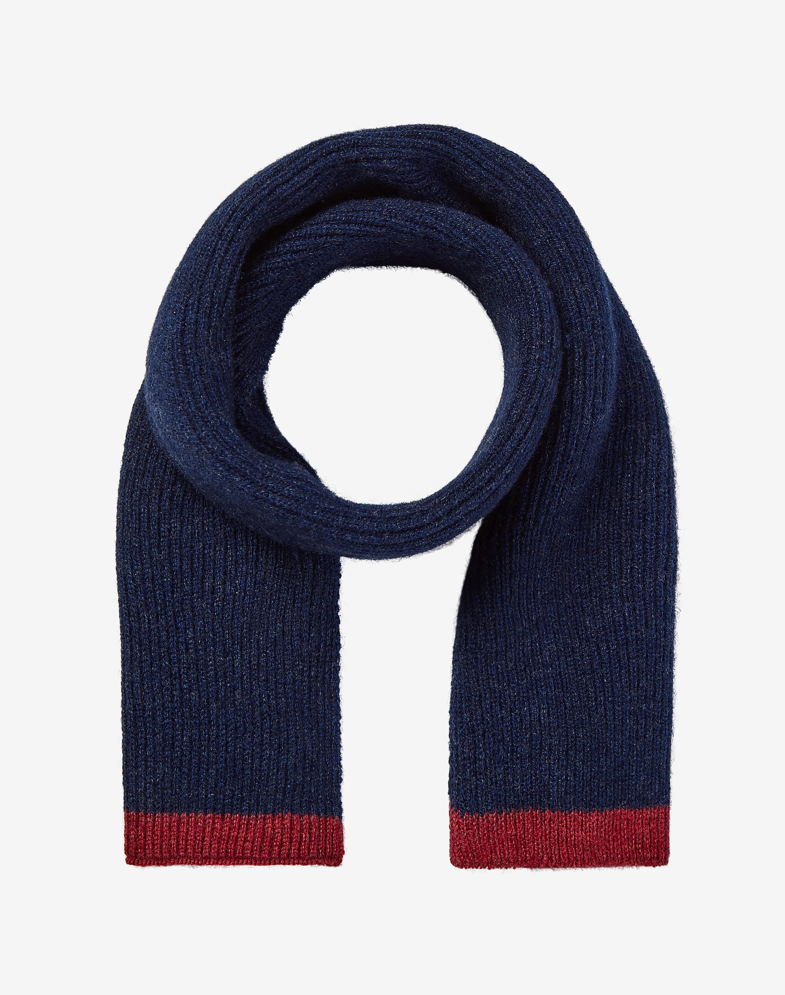Navy Cashmere Ribbed Scarf | Accessories | Brora Fashion