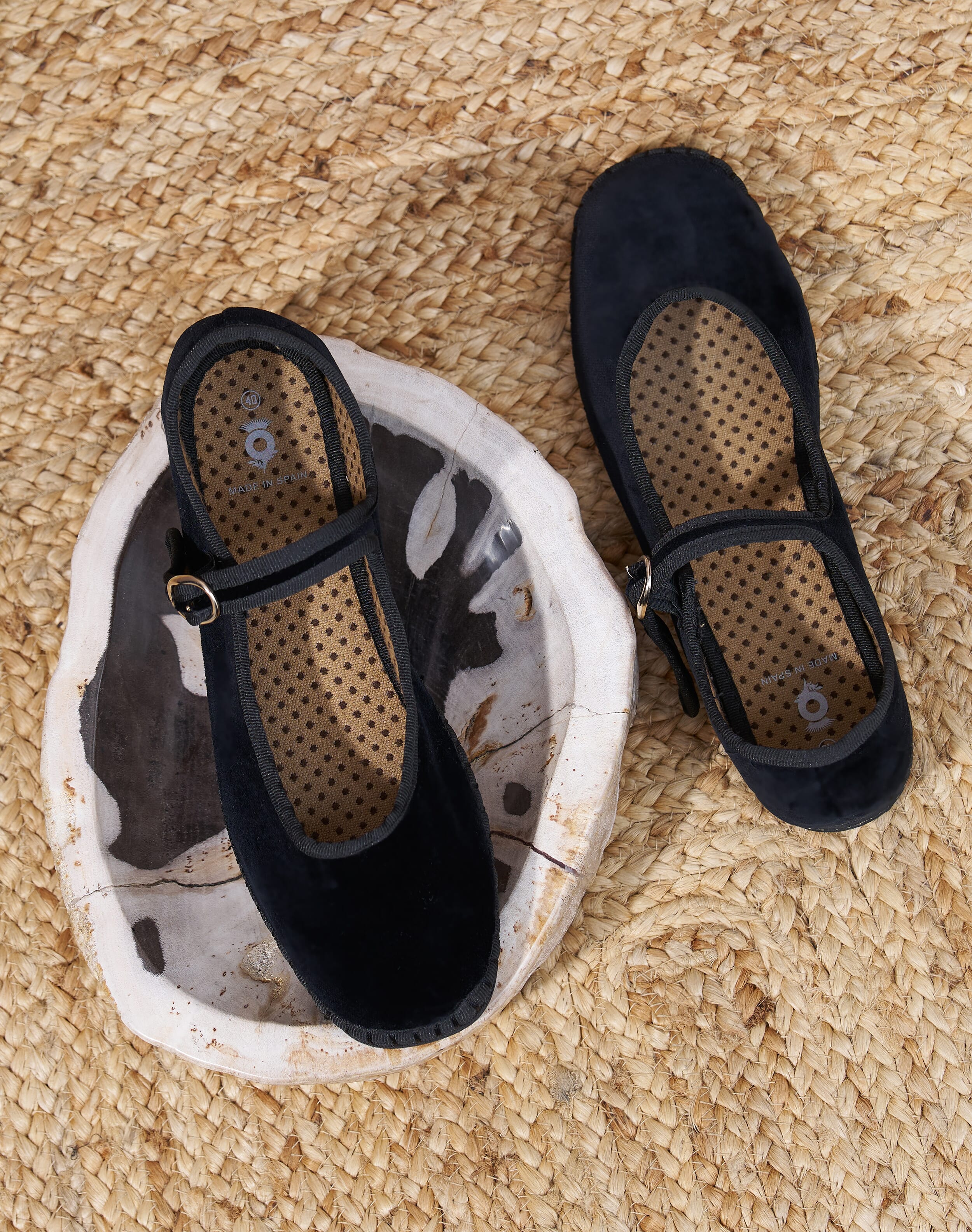 Brora Velvet Mary Janes Black for Women  - Size: 39
