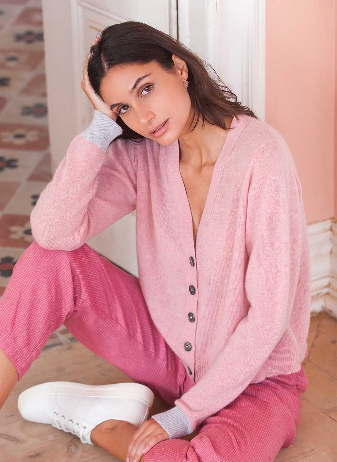 Shell Cashmere V Neck Cardigan Women s Cardigans Brora UK