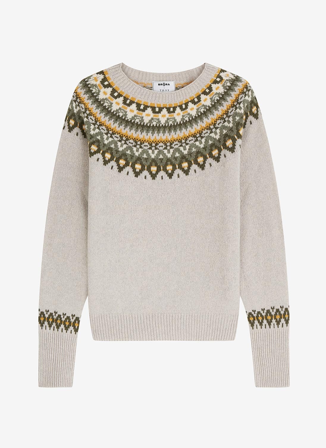 Women's Oyster Supersoft Lambswool Fair Isle Jumper Brora