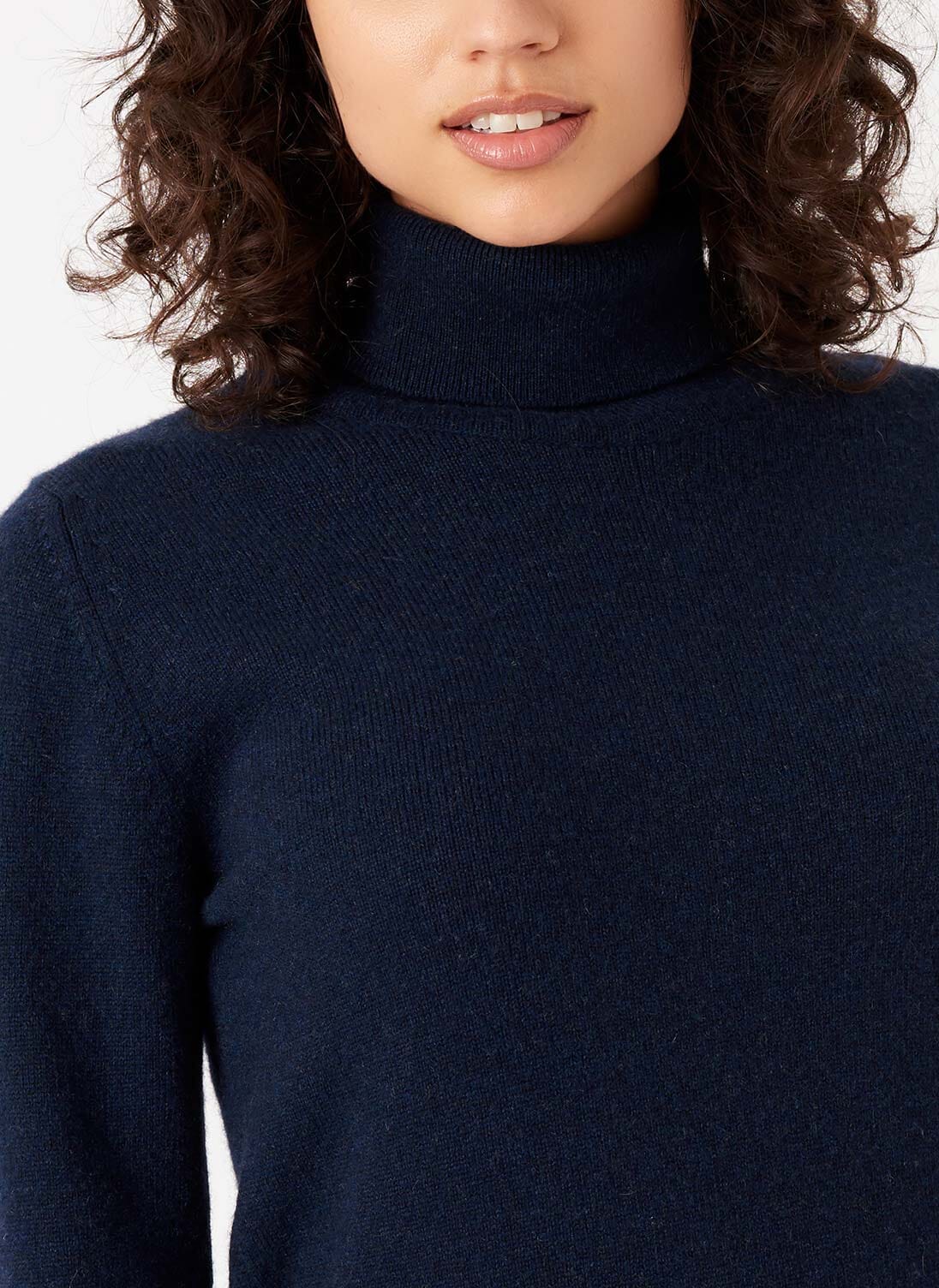 Cashmere Classic Women's Polo Neck in Navy | Brora Clothing