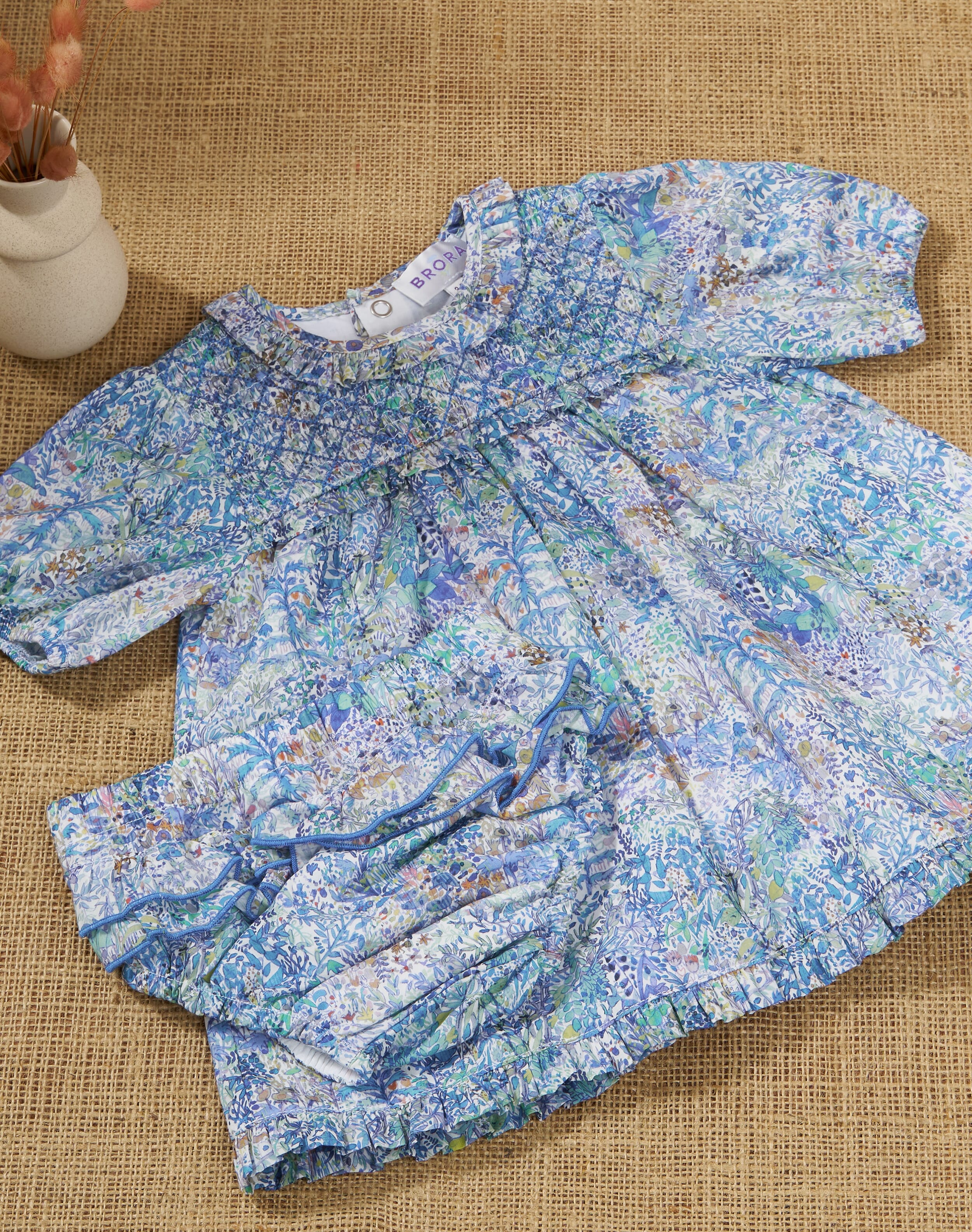 Brora Liberty Print Organic Cotton Dress Lapis jungle