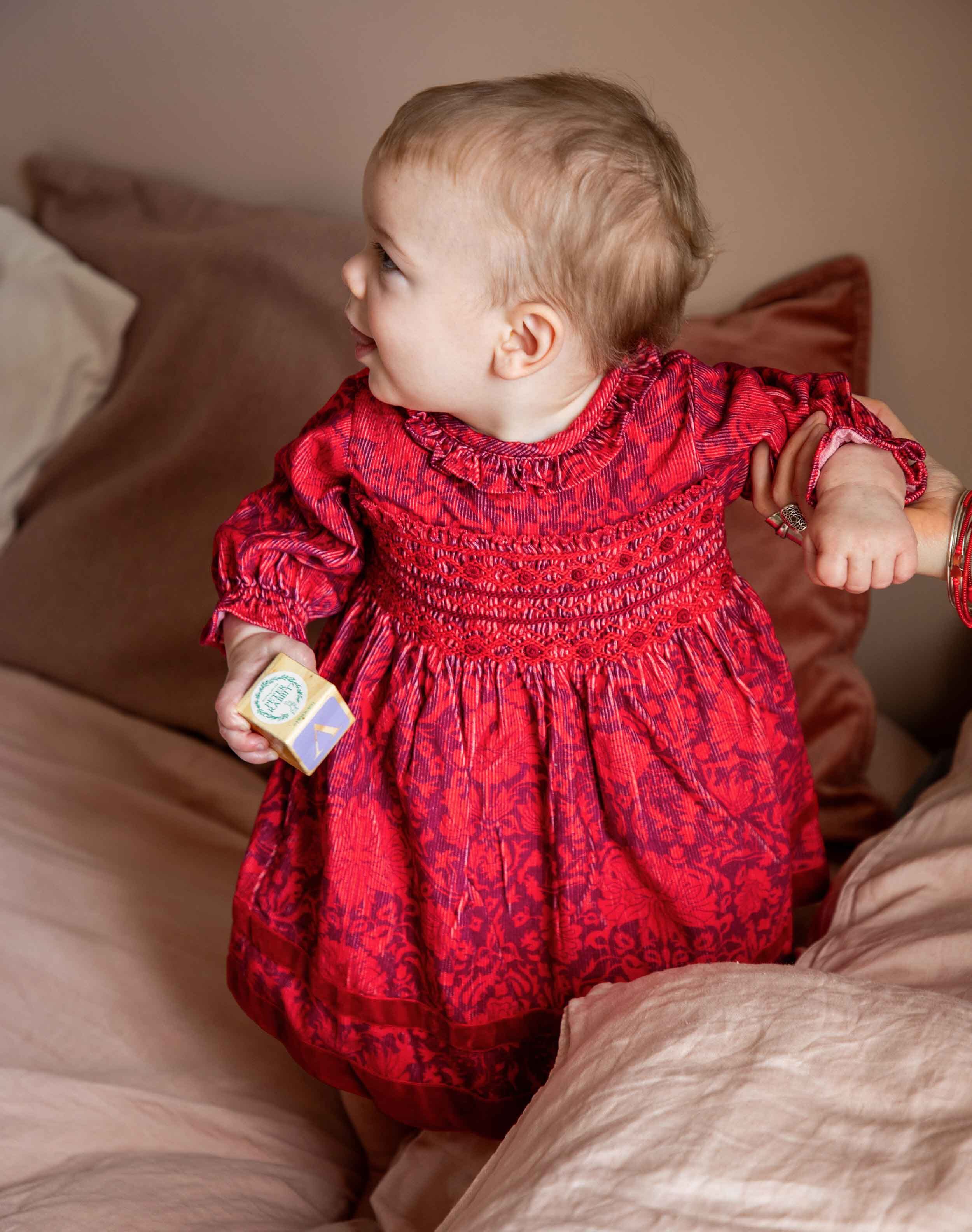 Brora Needlecord Dress Rosehip cranberry