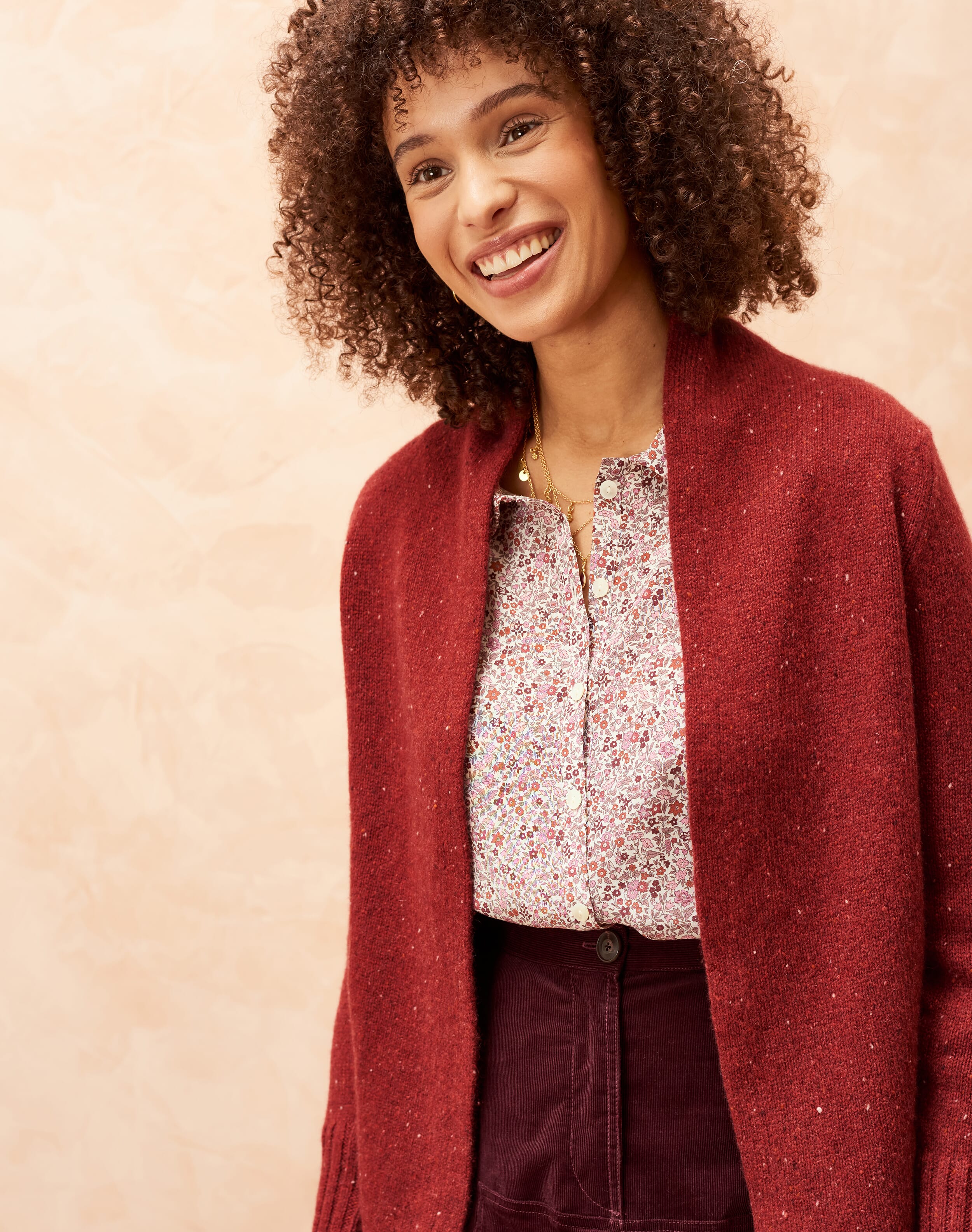 Scottish Cashmere Donegal Jacket in Henna | Cardigans | Brora