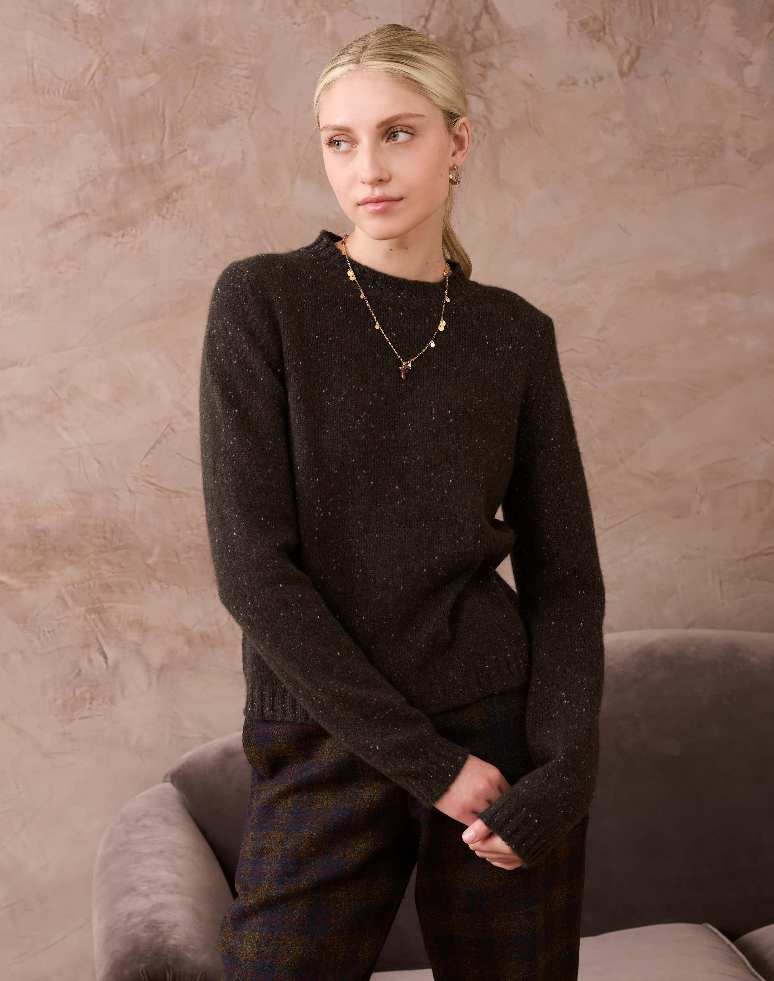 Brora Cashmere Donegal Jumper Ebony