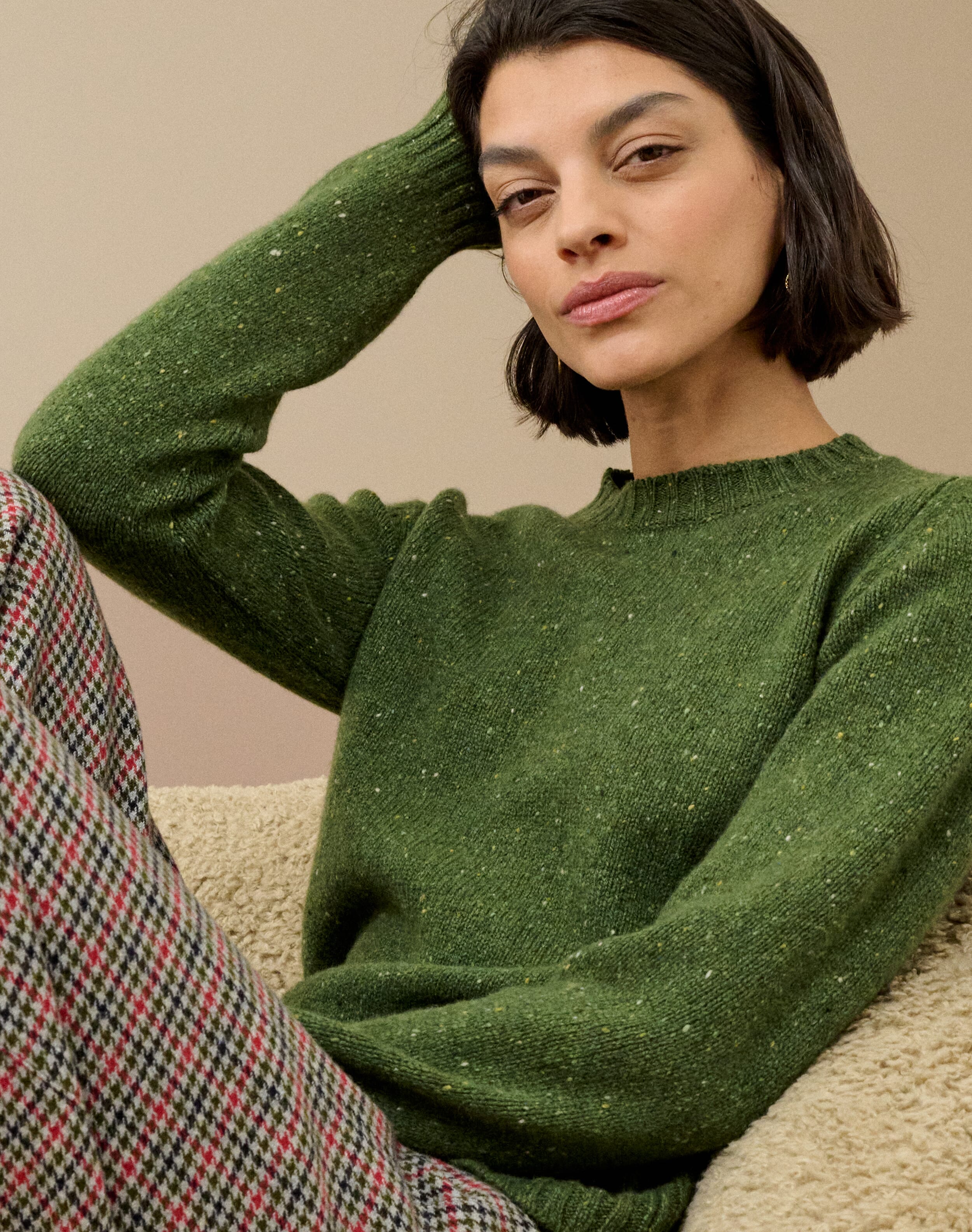 Brora Cashmere Donegal Jumper Tarragon - 2