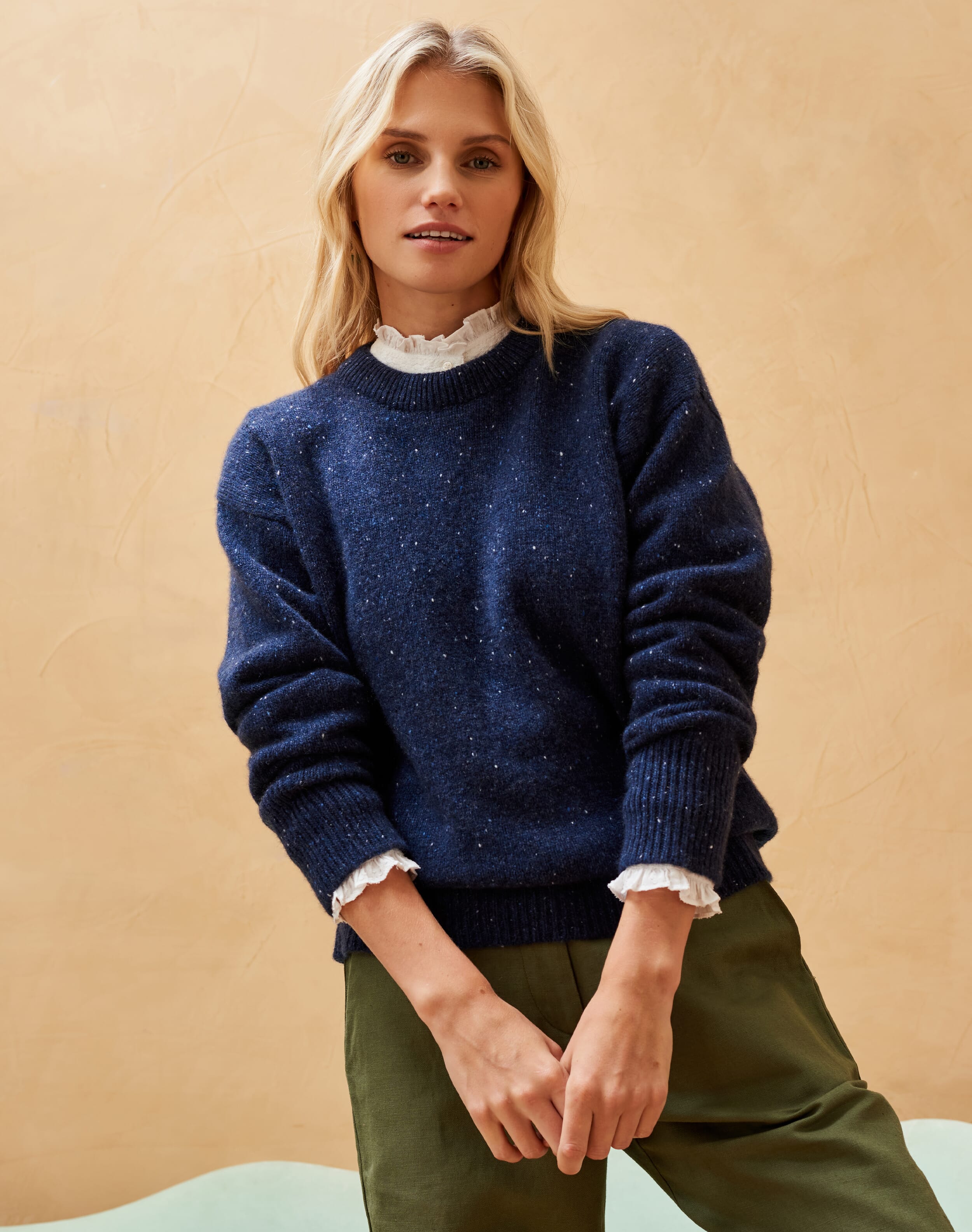 Cashmere Donegal Jumper French Navy