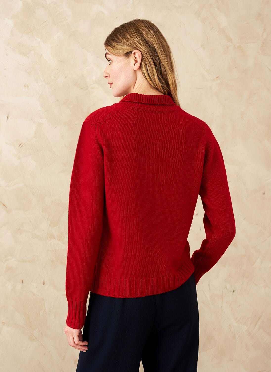 Crimson Wool & Cashmere Collared Jumper Brora