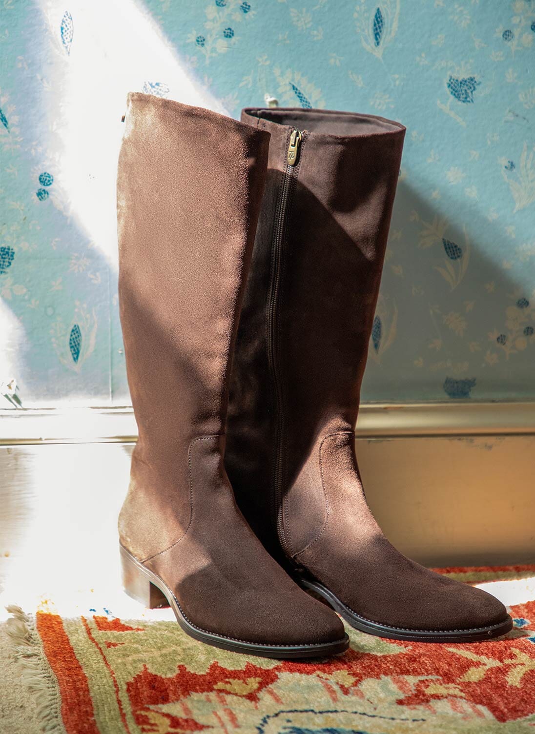 Chocolate Suede Knee High Boots Shoes Boots Brora