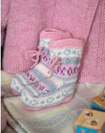 Cashmere Hand Knit Fair Isle Bootees