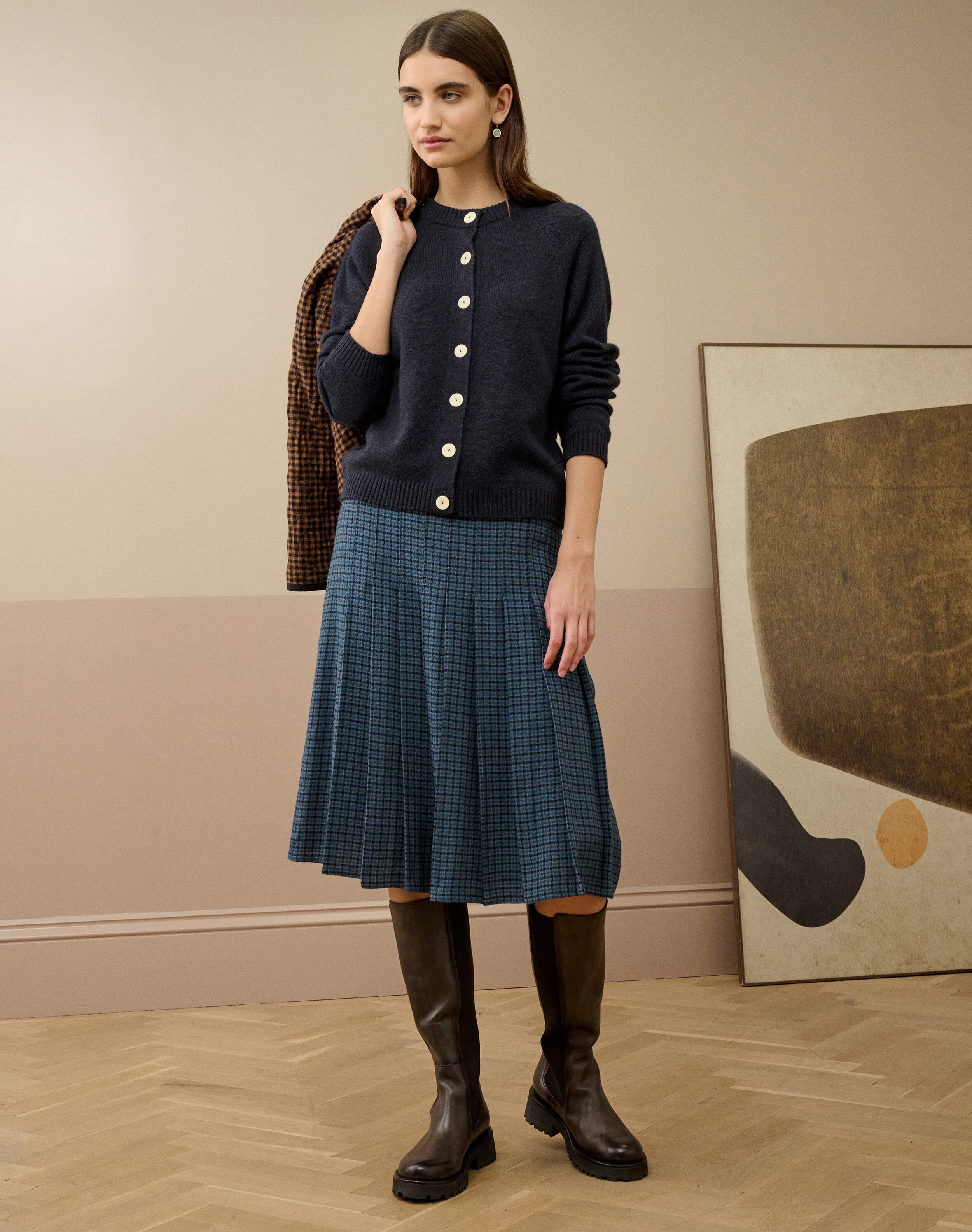 Scottish Cashmere Cardigan in Midnight | Brora Clearance