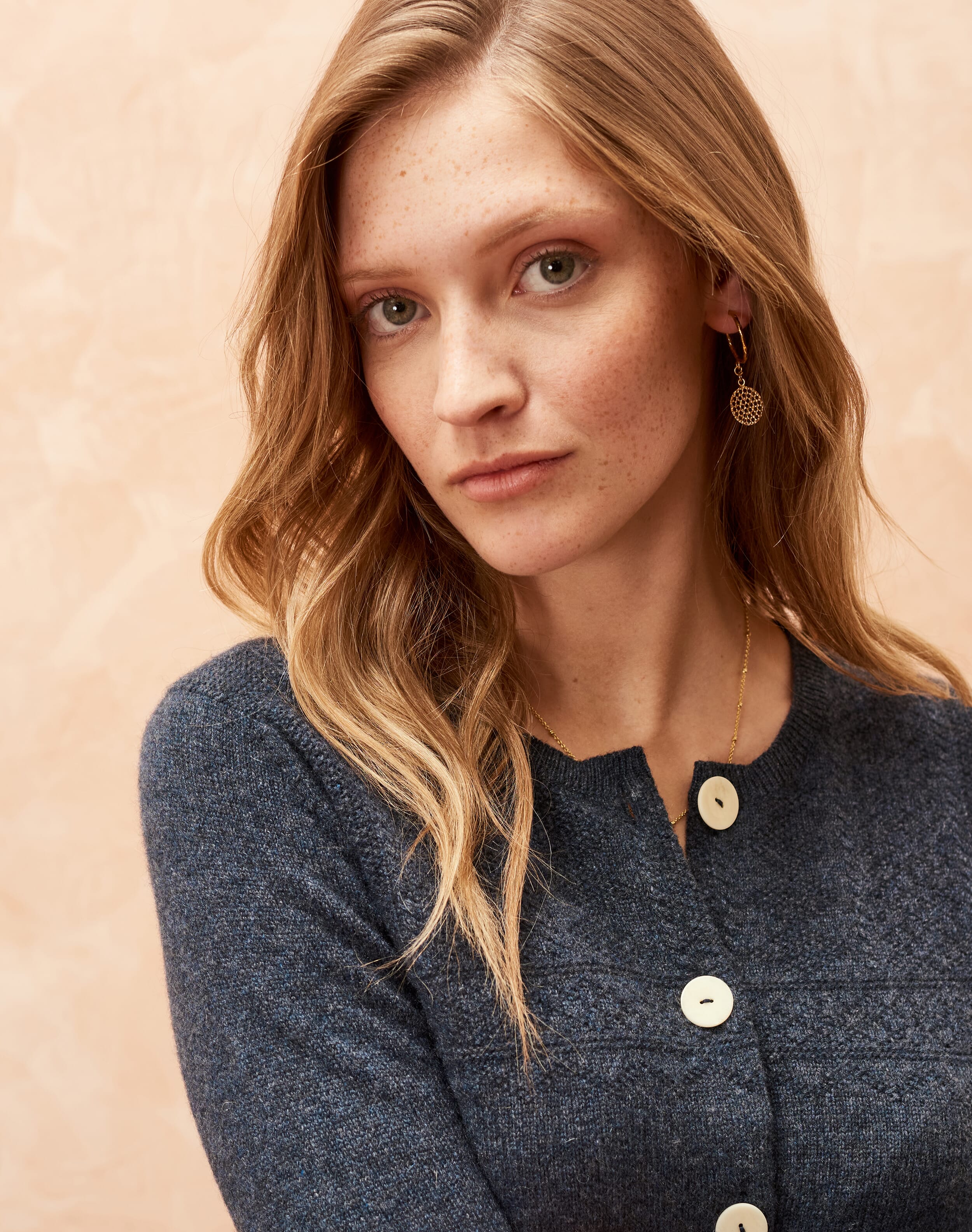 Scottish Cashmere Guernsey Cardigan In Steel Womenswear Brora scottish-cashmere-guernsey-cardigan-in-steel-womenswear-brora