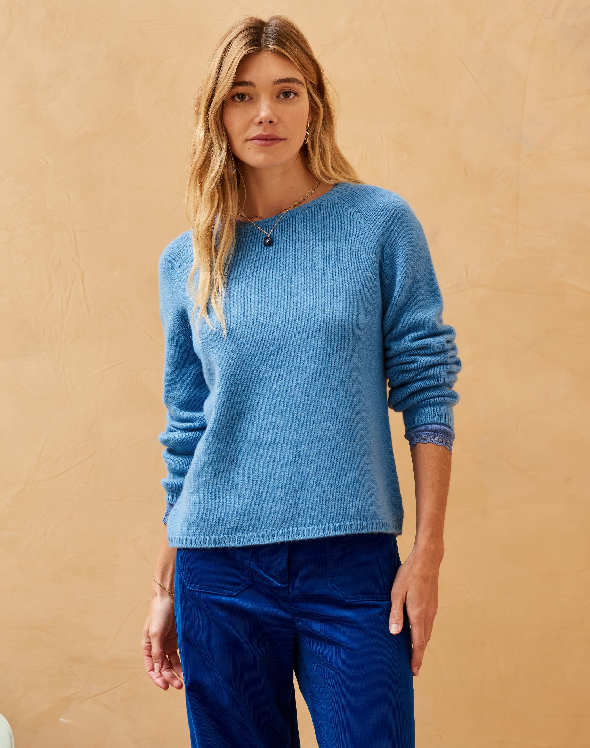 Blue Cashmere Jumper | Women's Jumpers | Brora Fashion