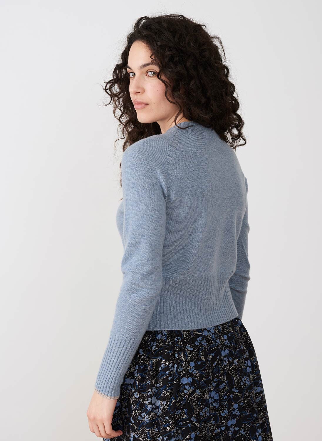 Periwinkle Cashmere Boxy Jumper | Women's Cashmere Jumpers | Brora