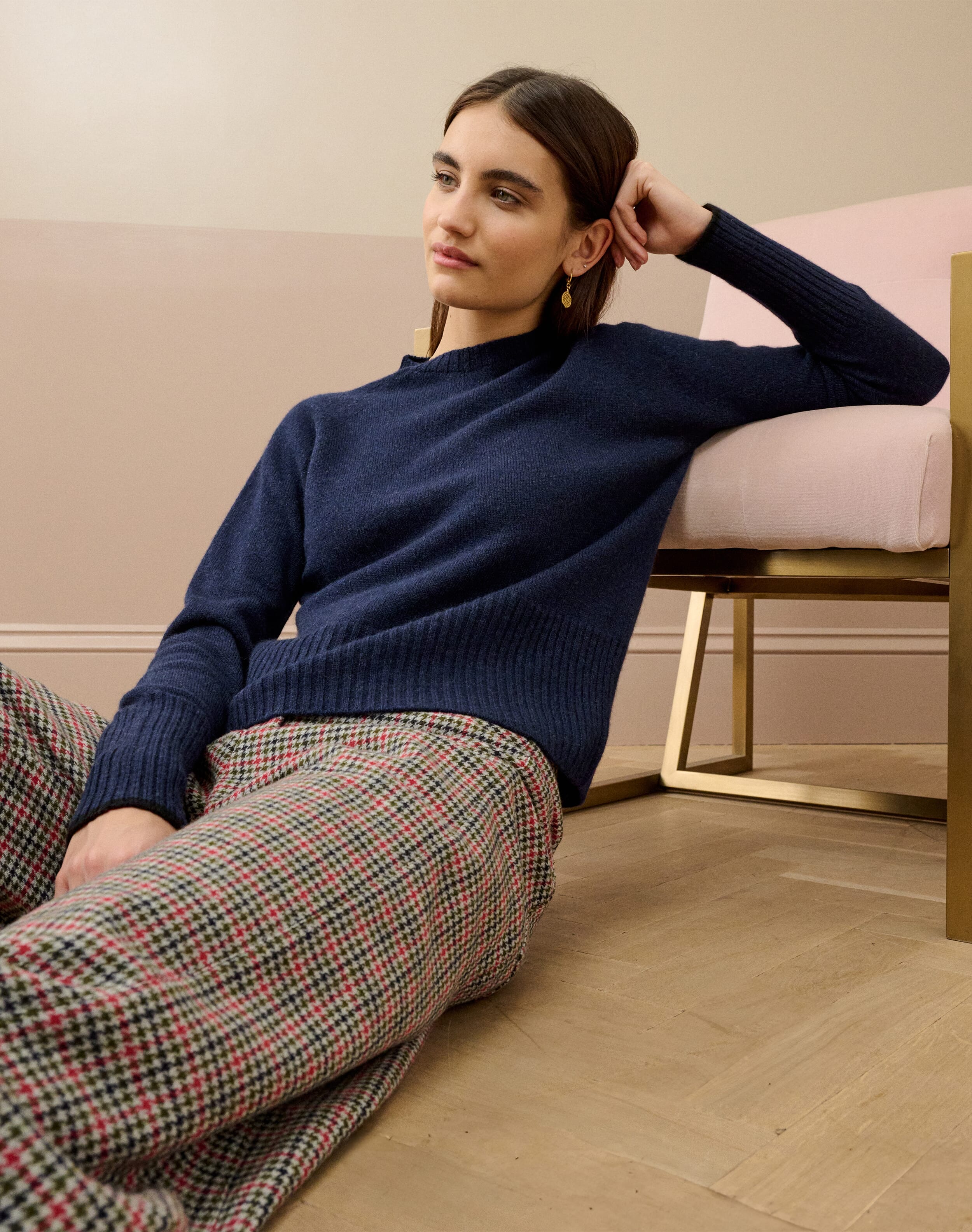 Brora Cashmere Boxy Jumper French Navy
