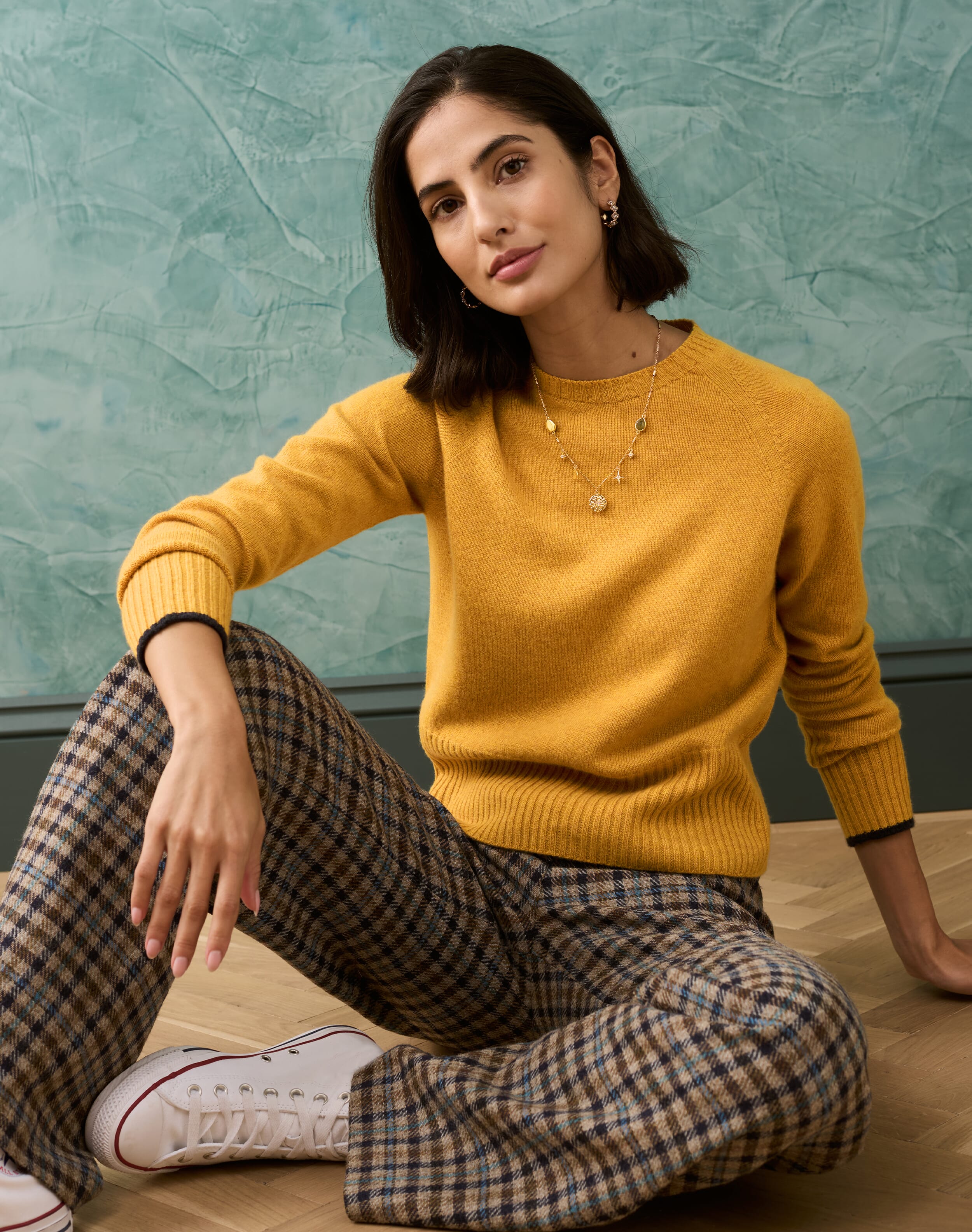 Cashmere Boxy Jumper Ochre