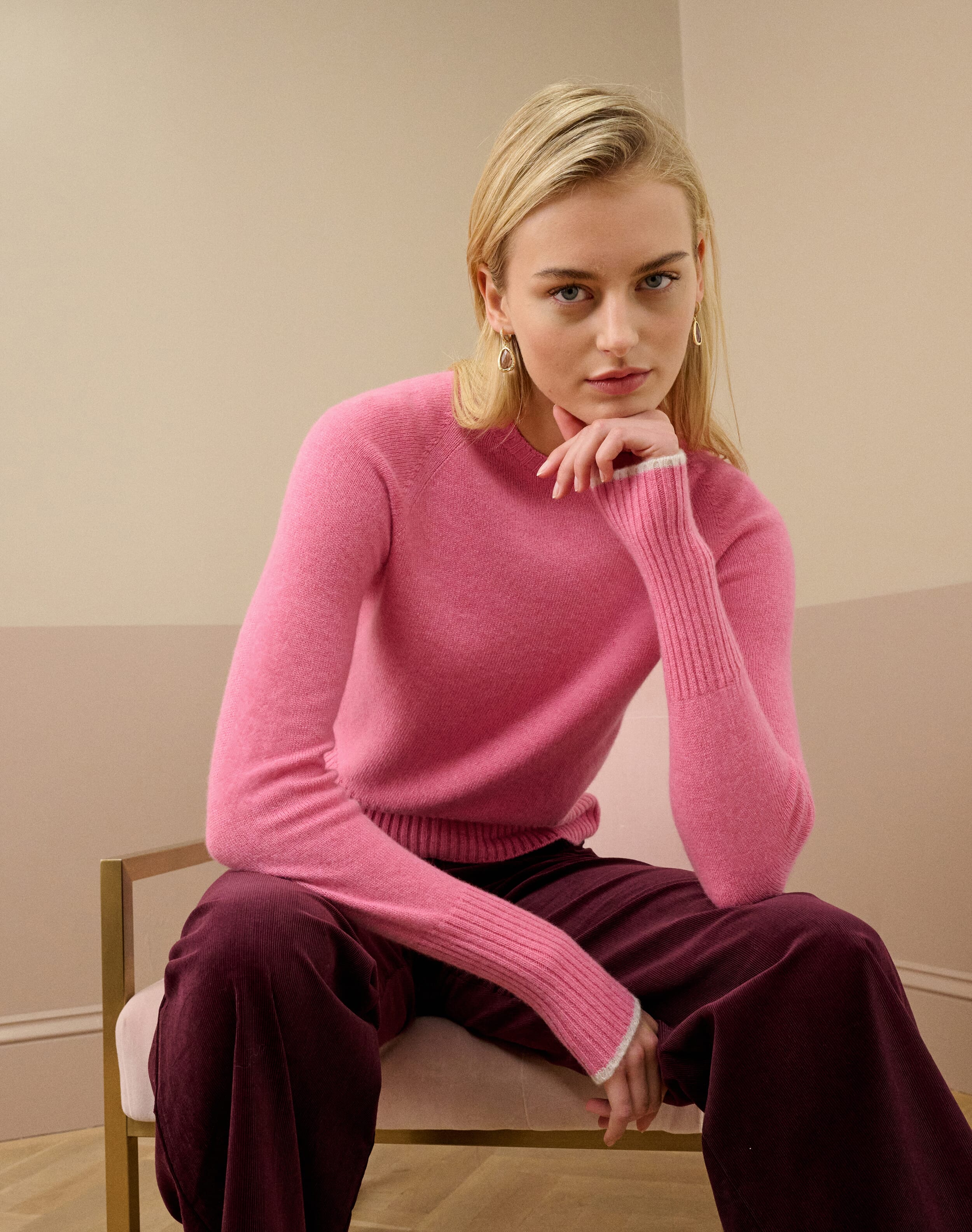 Brora Cashmere Boxy Jumper Peony