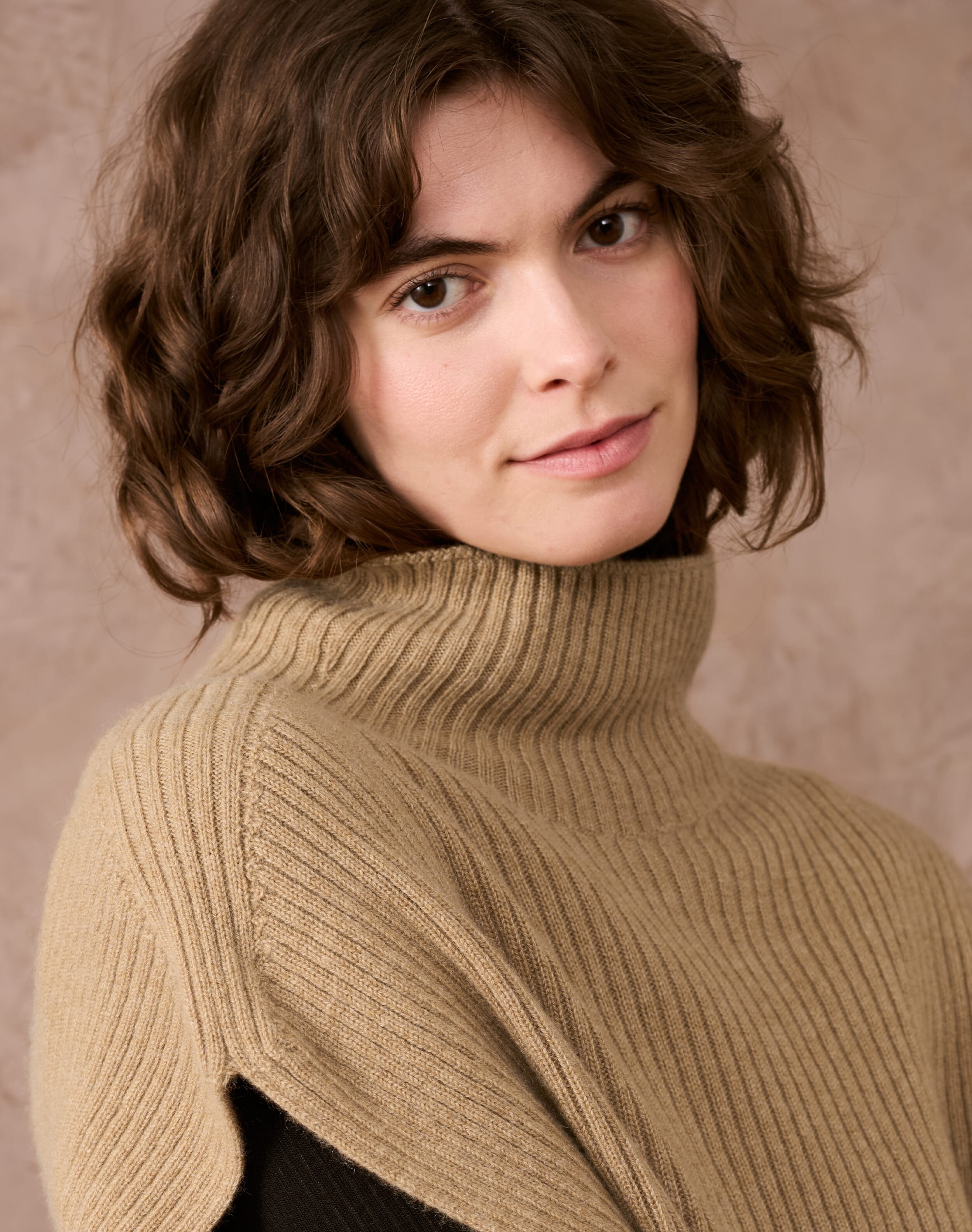 The Somerset Wool Blend Camel Poncho main image 1