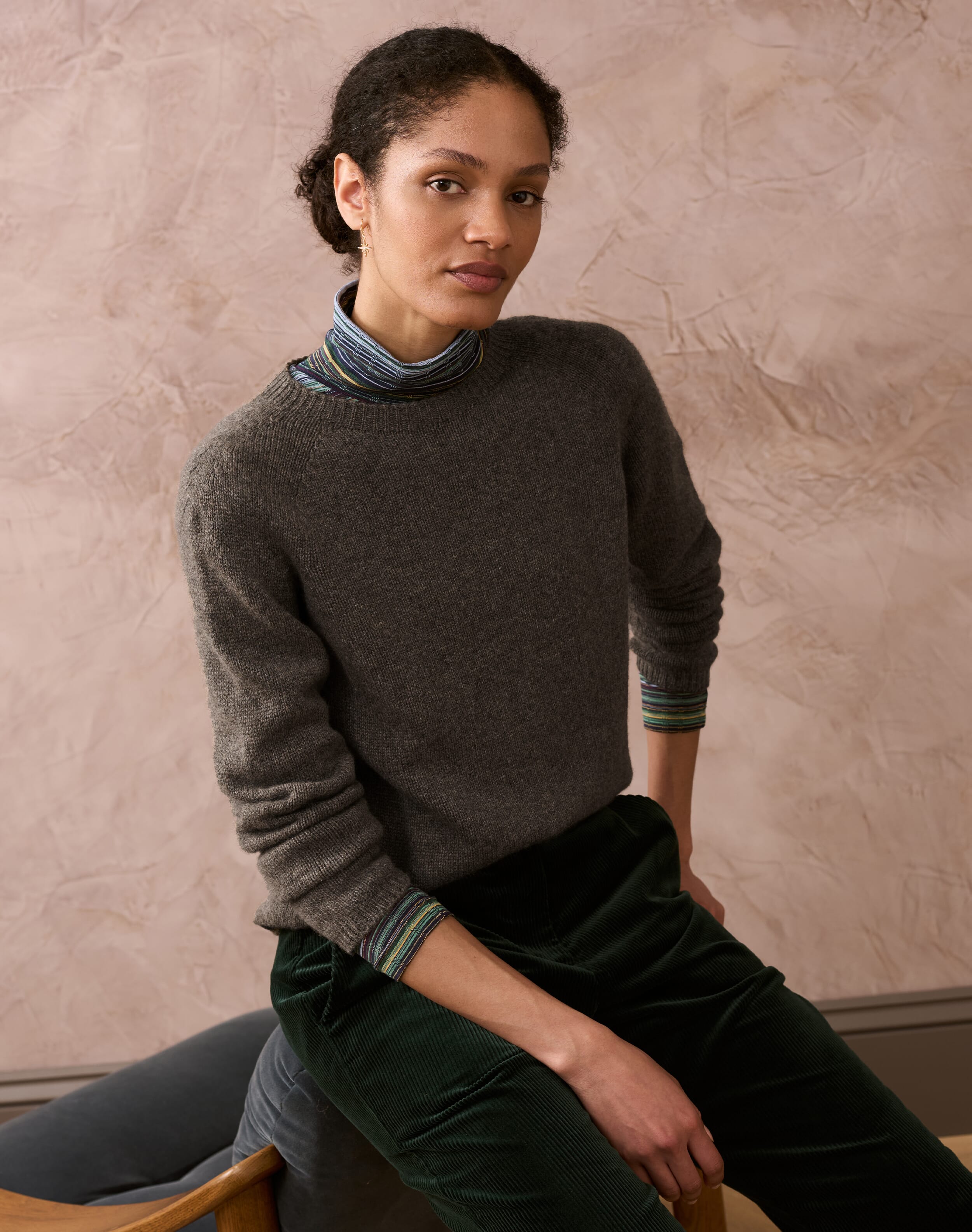 Brora Cashmere Jumper Mushroom