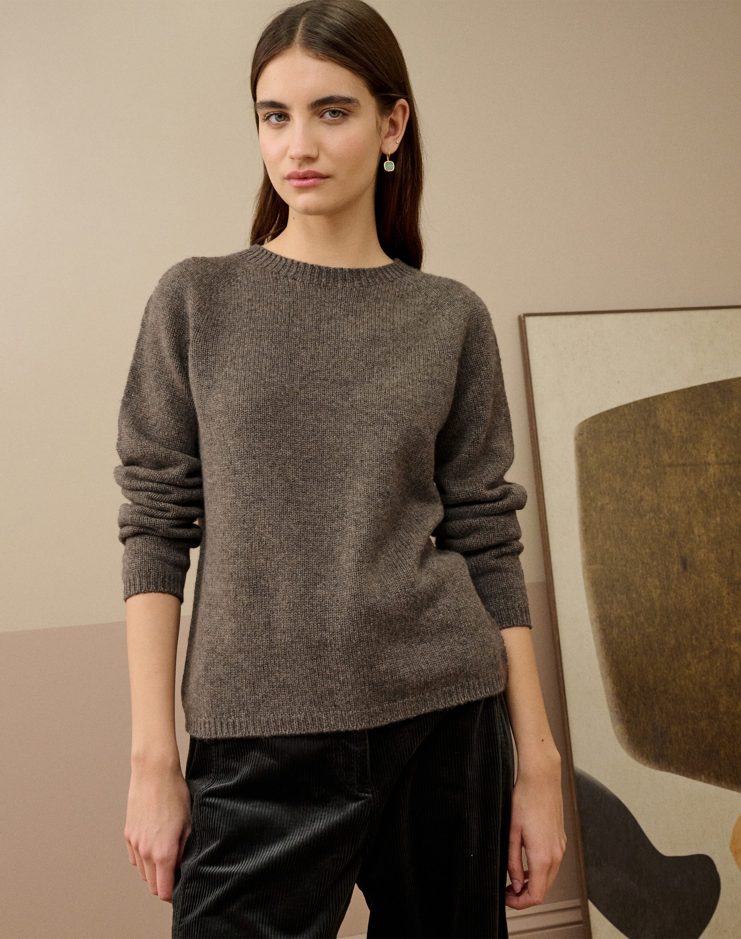 Scottish Cashmere Jumper in Mushroom | Womenswear | Brora
