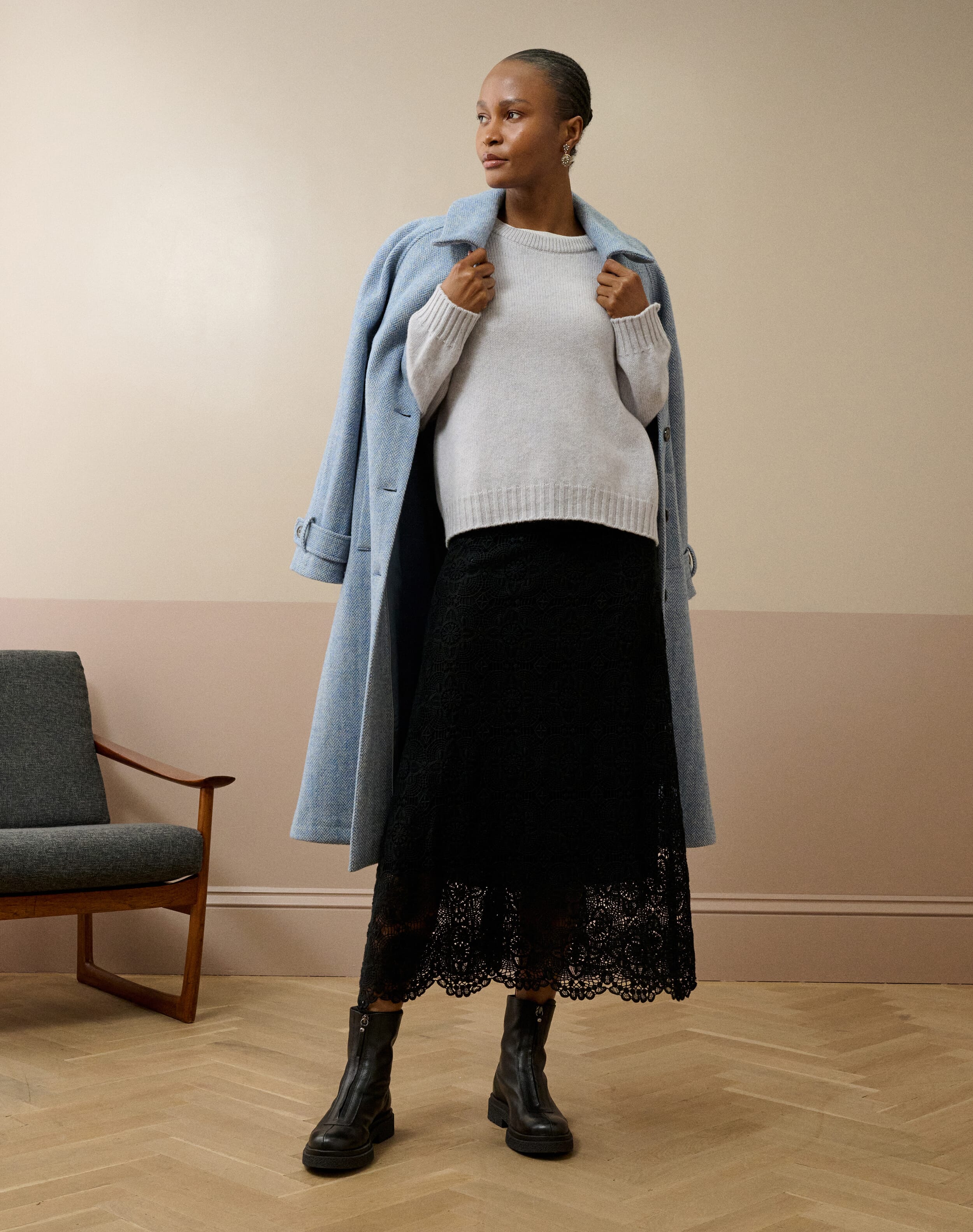 Scottish Cashmere Luxe Knit Jumper in Pearl | Brora Sale