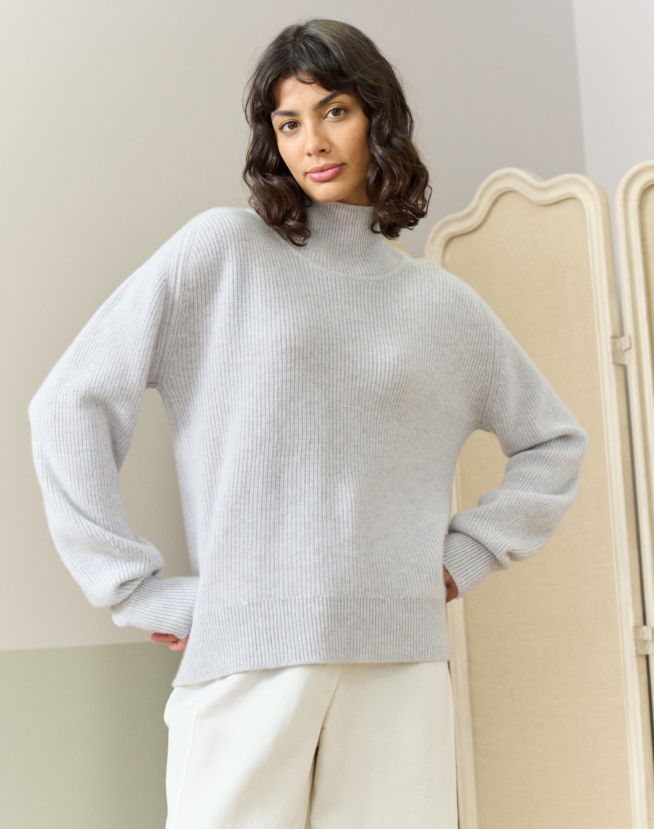 Threaded Pear Keziah Patchwork Polo Collar Pullover