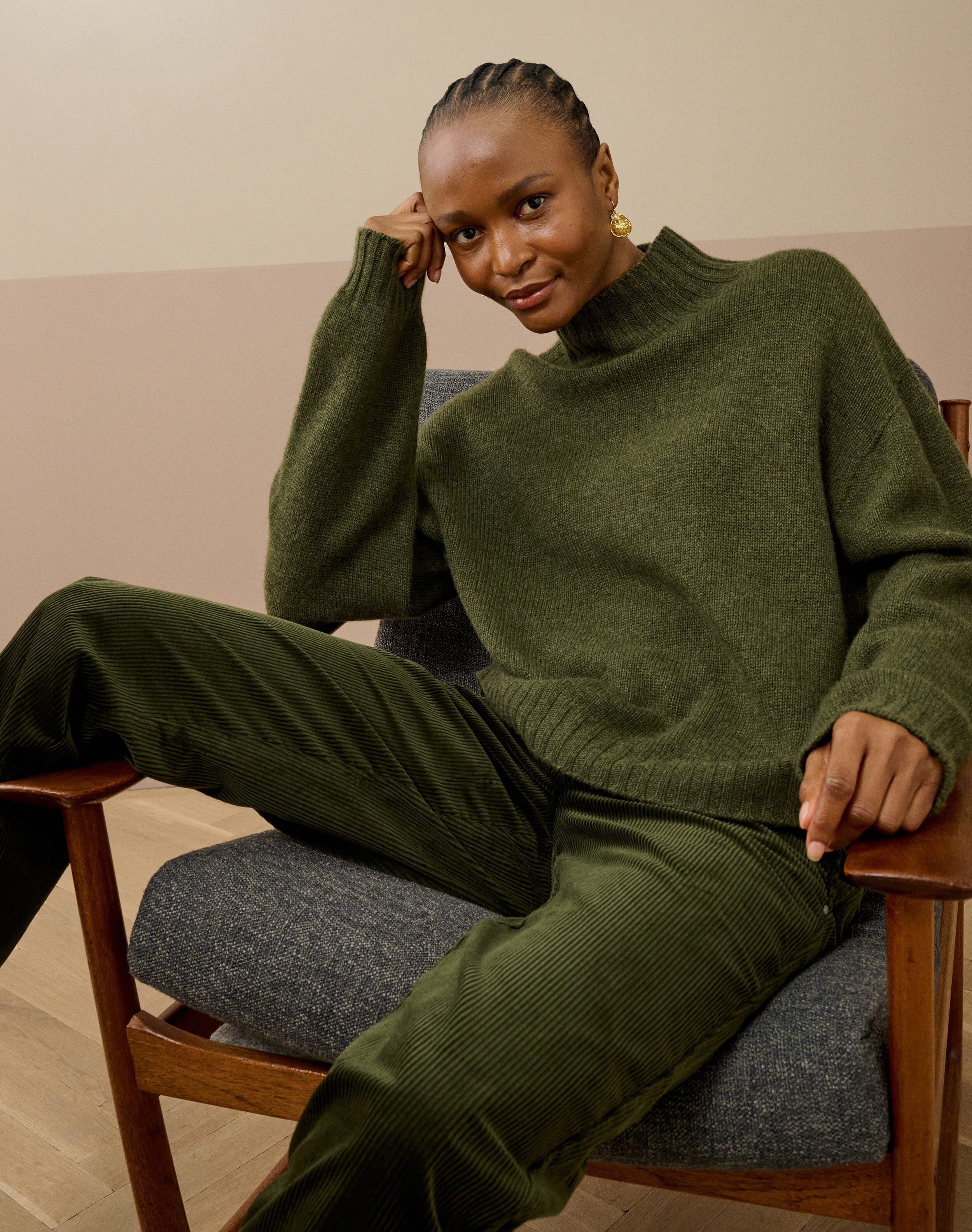 Cashmere Luxe Knit Polo Neck in Sorrel | Brora Clearance