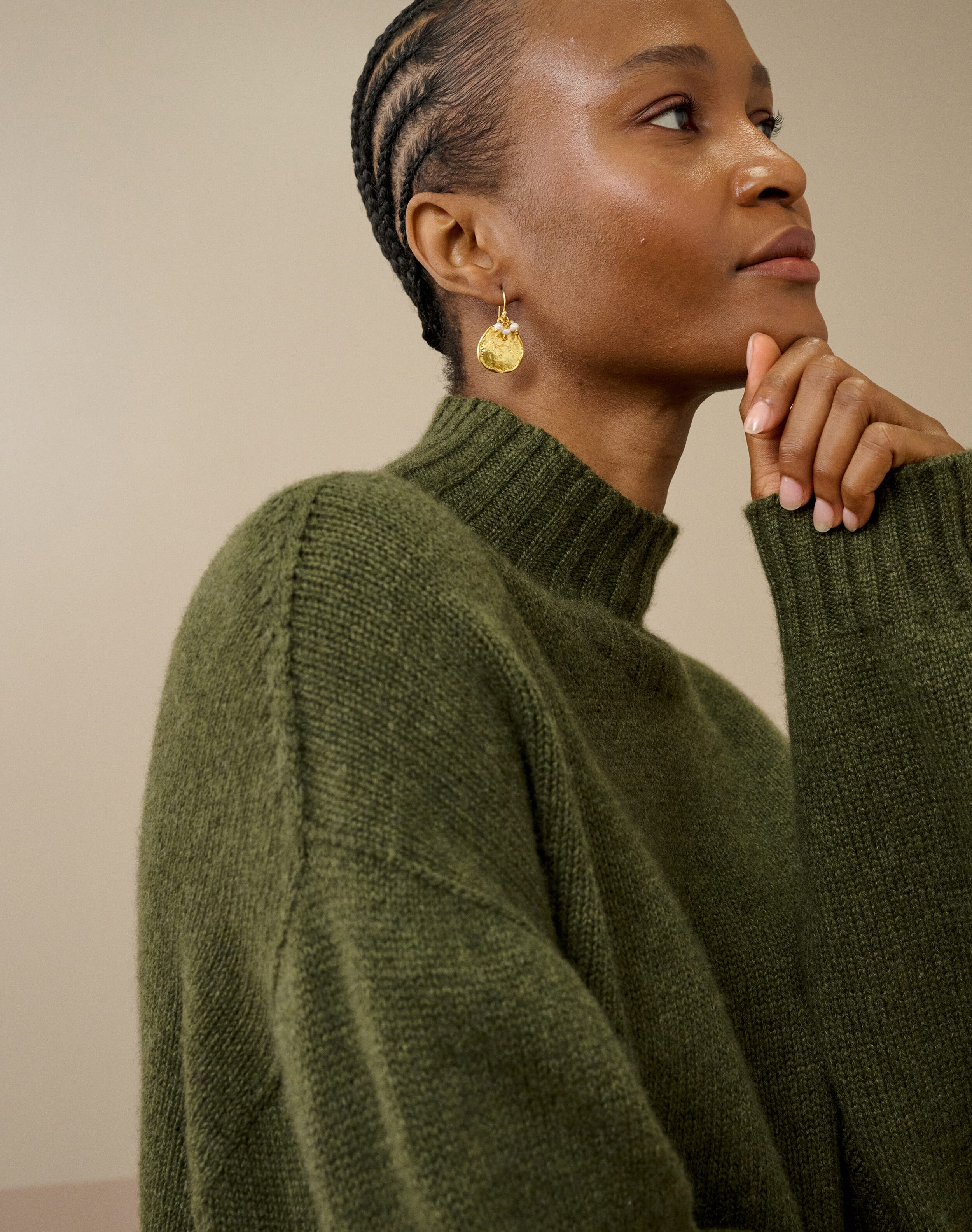 Cashmere Luxe Knit Polo Neck in Sorrel | Brora Clearance