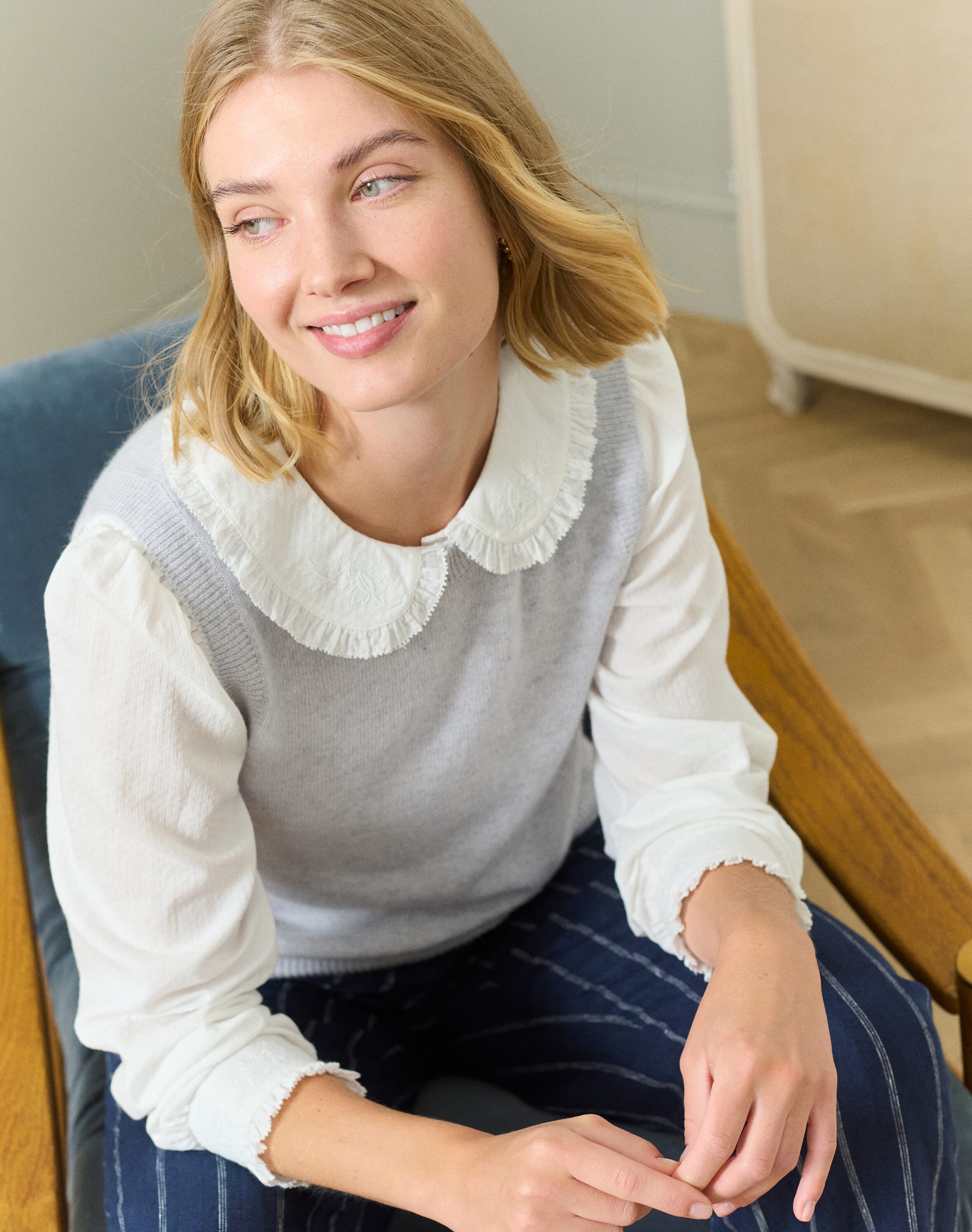 Brora Cashmere Tank Pearl