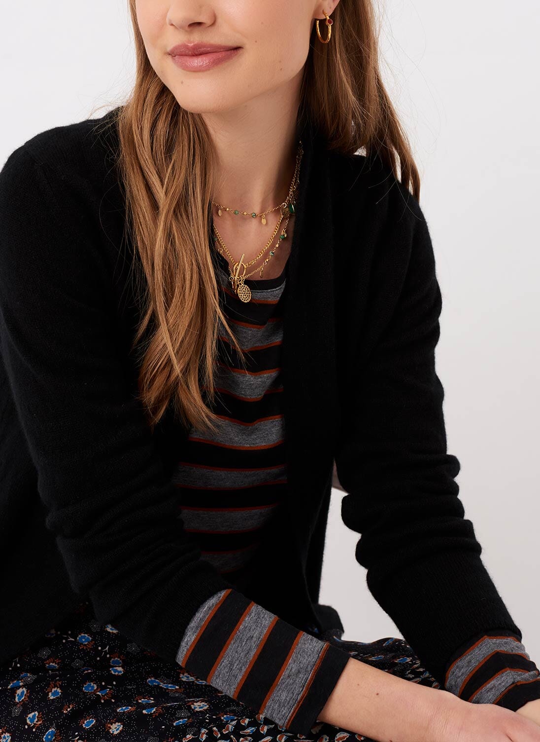 Black Cashmere Gauzy Cardigan Women's Cardigans Brora