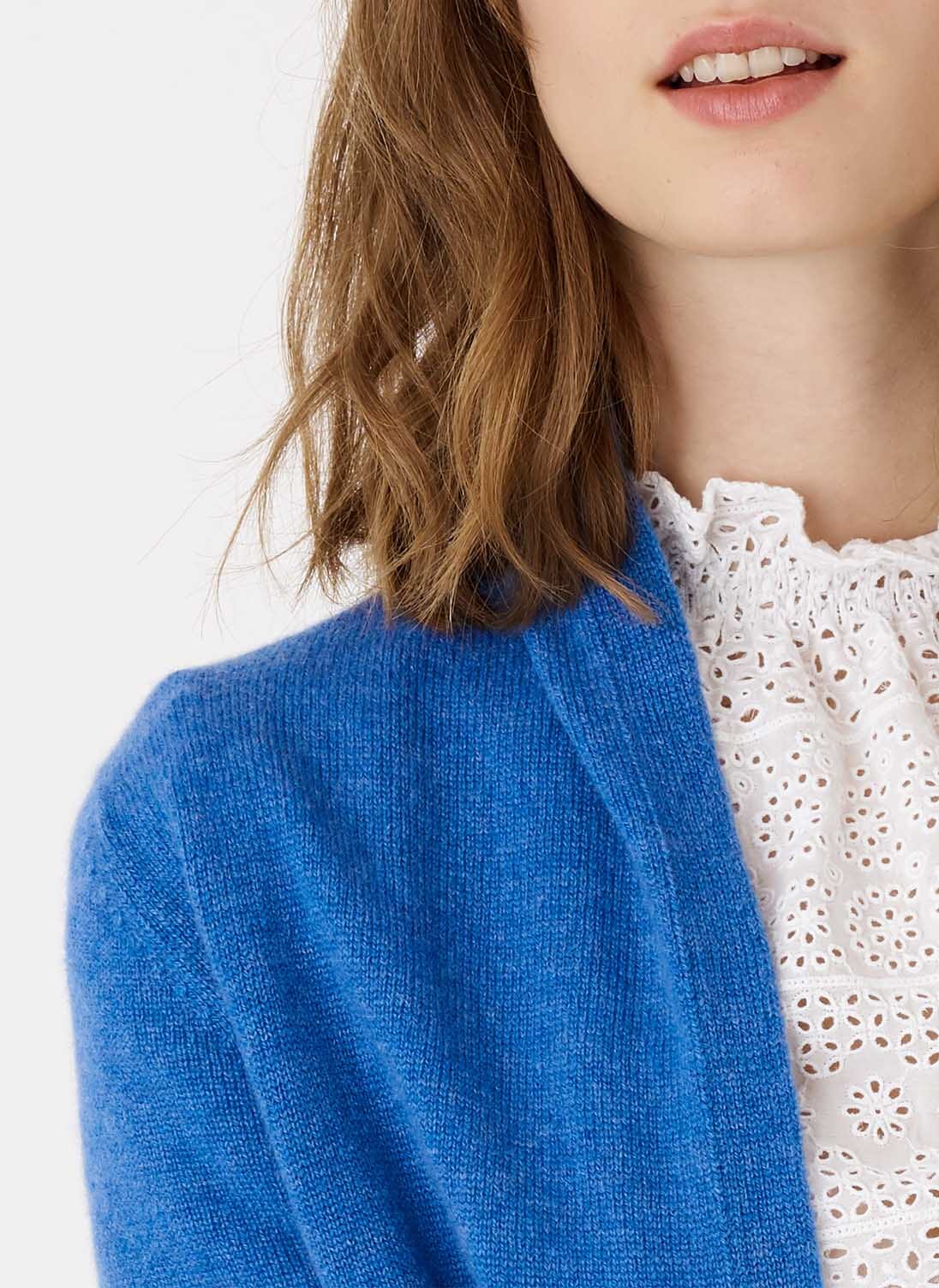 Azure Cashmere Gauzy Cardigan Women's Cardigans Brora UK