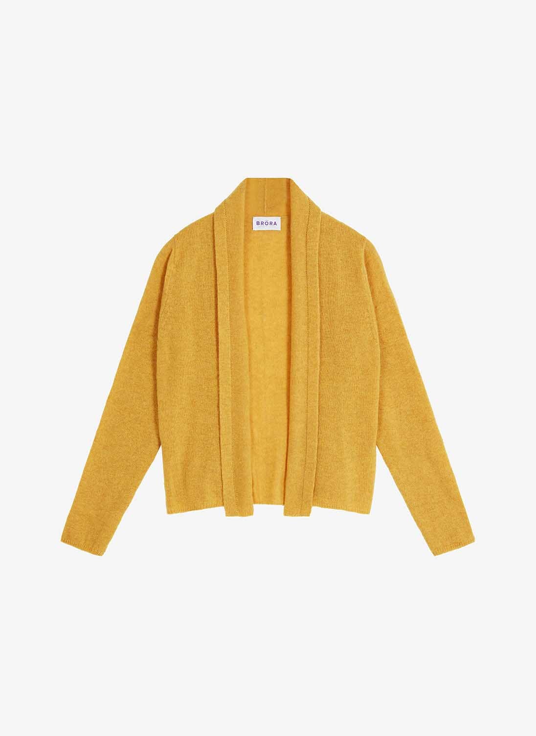 Ochre Cashmere Gauzy Cardigan | Women's Cardigans | Brora UK