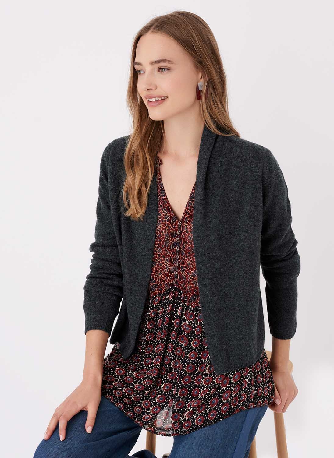 Carbon Cashmere Gauzy Cardigan Women's Cardigans Brora UK