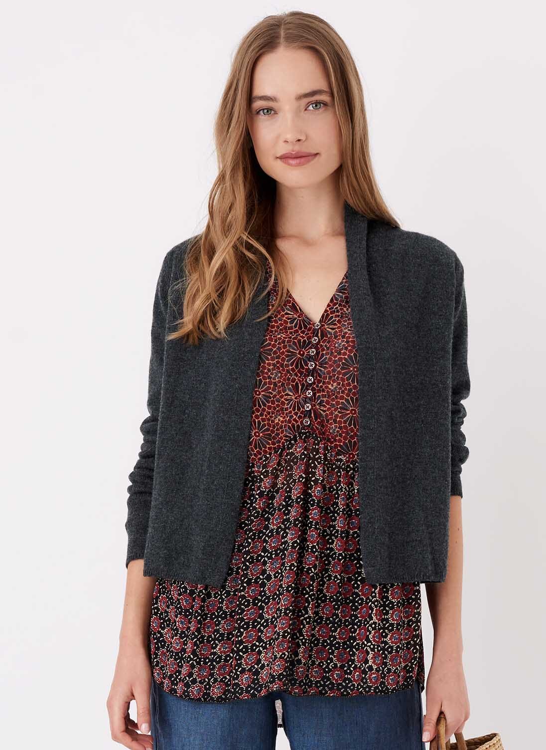 Carbon Cashmere Gauzy Cardigan Women's Cardigans Brora UK