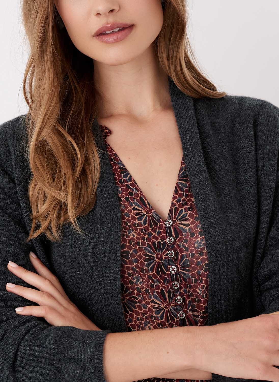 Carbon Cashmere Gauzy Cardigan Women's Cardigans Brora UK