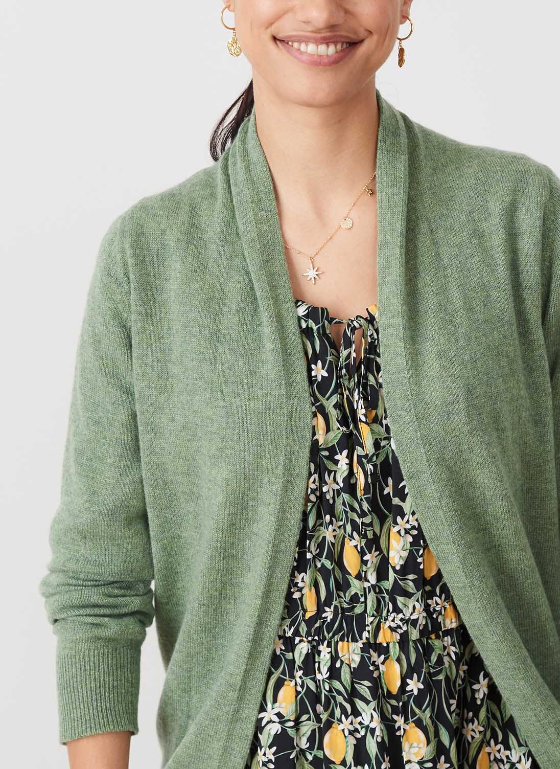 Eucalyptus Cashmere Gauzy Shawl Cardigan Cardigans Brora