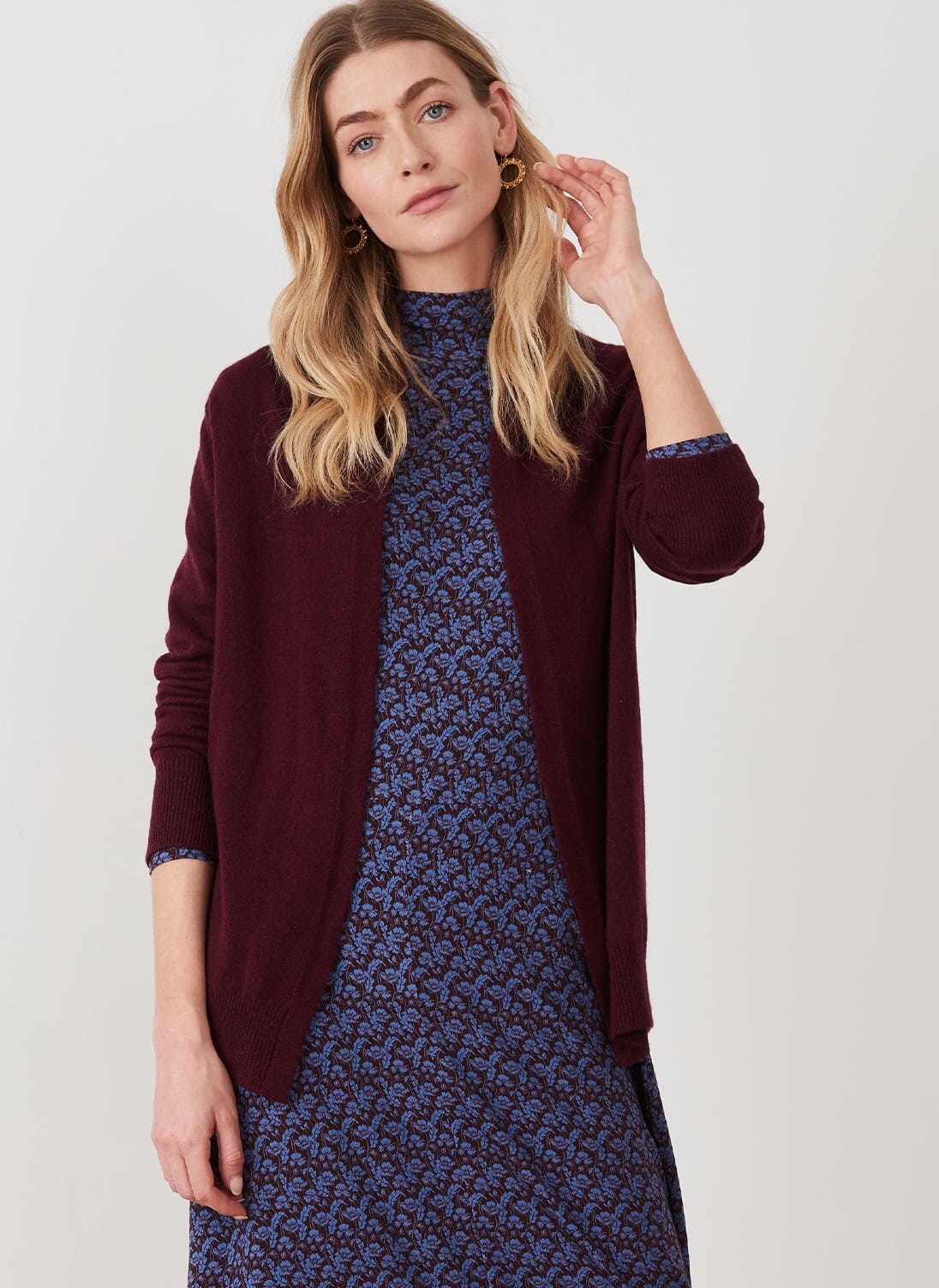 Berry Cashmere Gauzy Shawl Cardigan | Cardigans | Brora