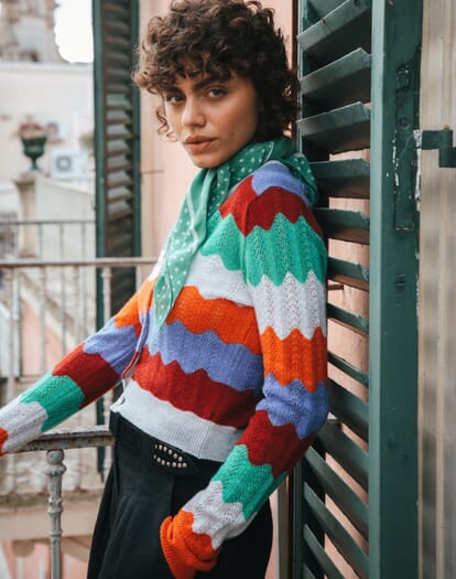 Scottish Cashmere Wave Knit Cardigan in Pearl | Brora Fashion