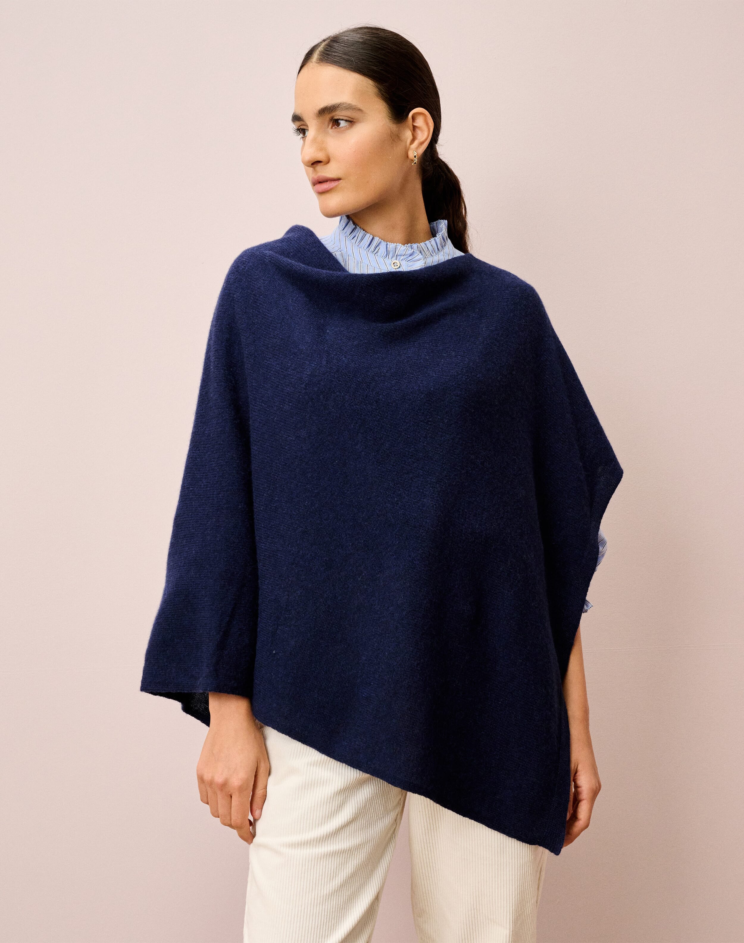 Cashmere Gauzy Knit Poncho | Brora.co.uk
