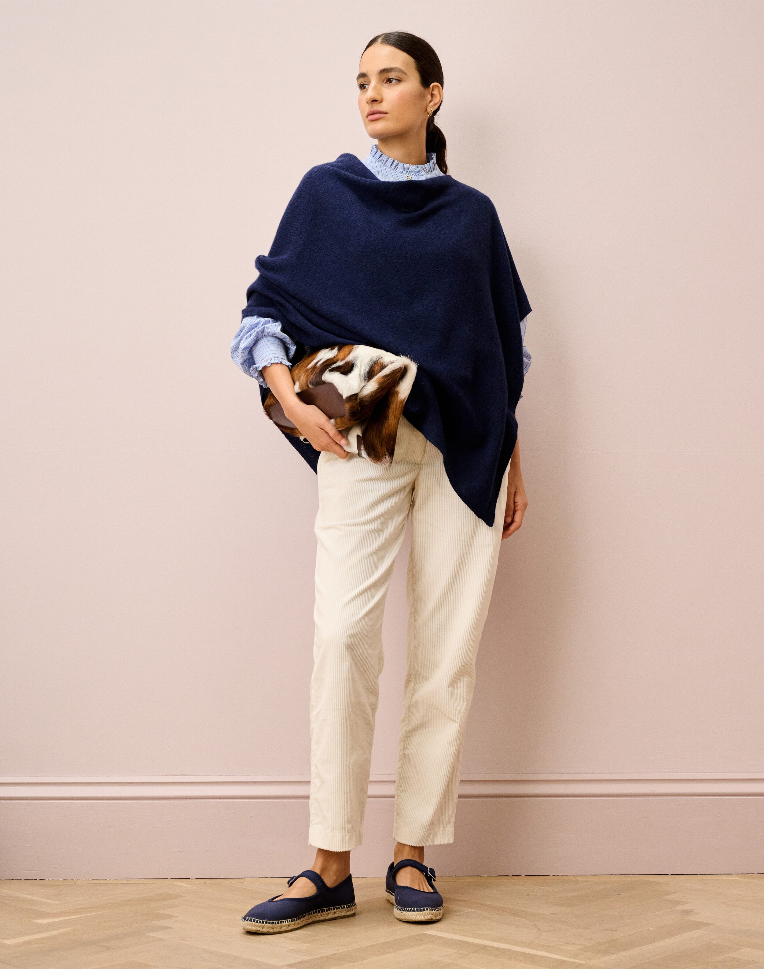 Cashmere Gauzy Knit Poncho | Brora.co.uk