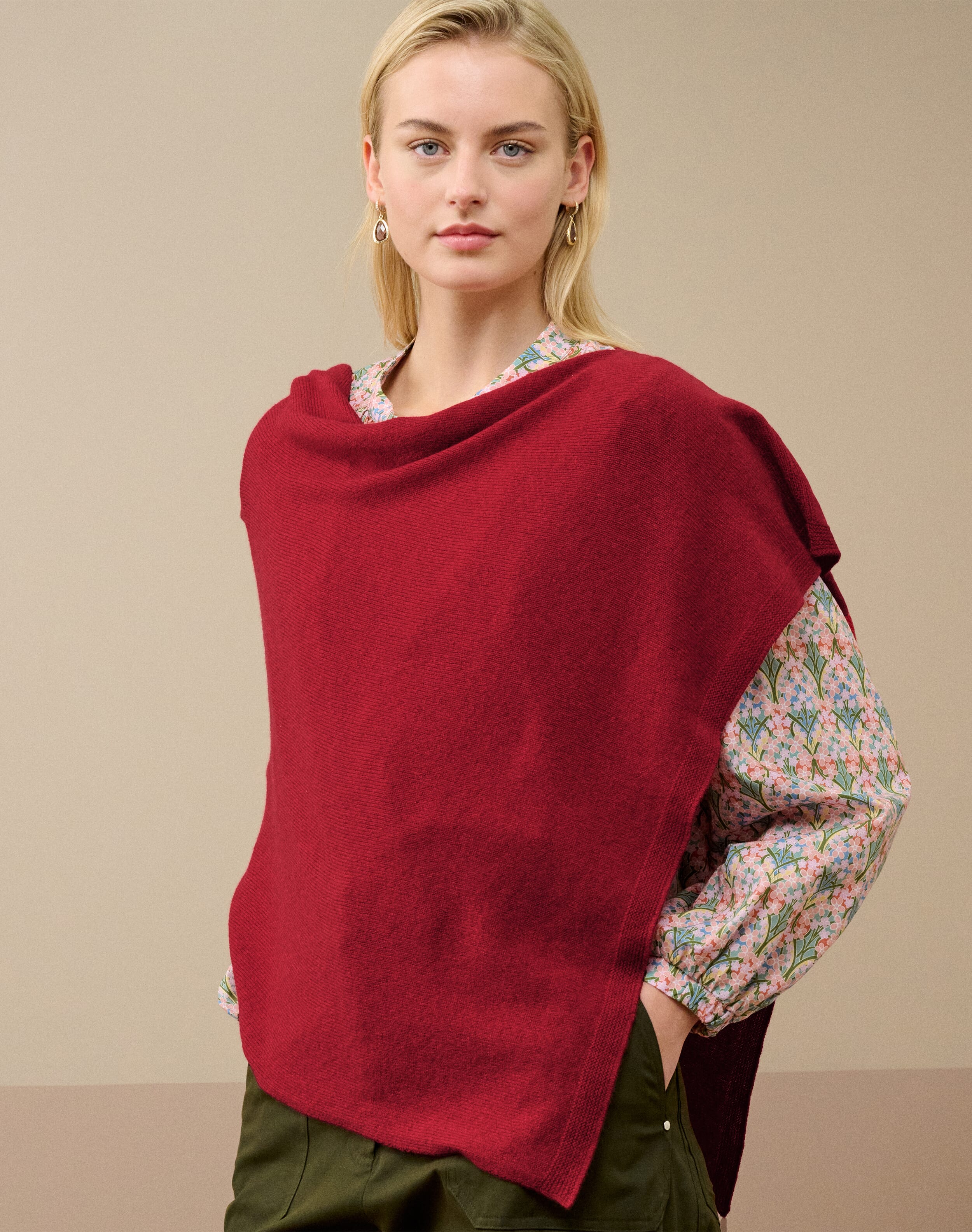 ニット+セーター Cashmere C/N Poncho Knit JOSEPH Poncho Wool Cashmere Knit | endource