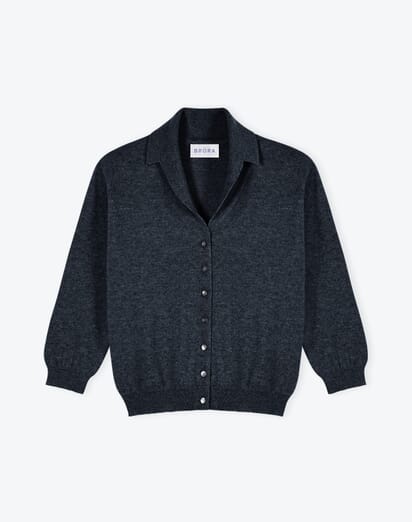 Navy Cashmere Vintage Cardigan Women's Knitwear Brora Sale