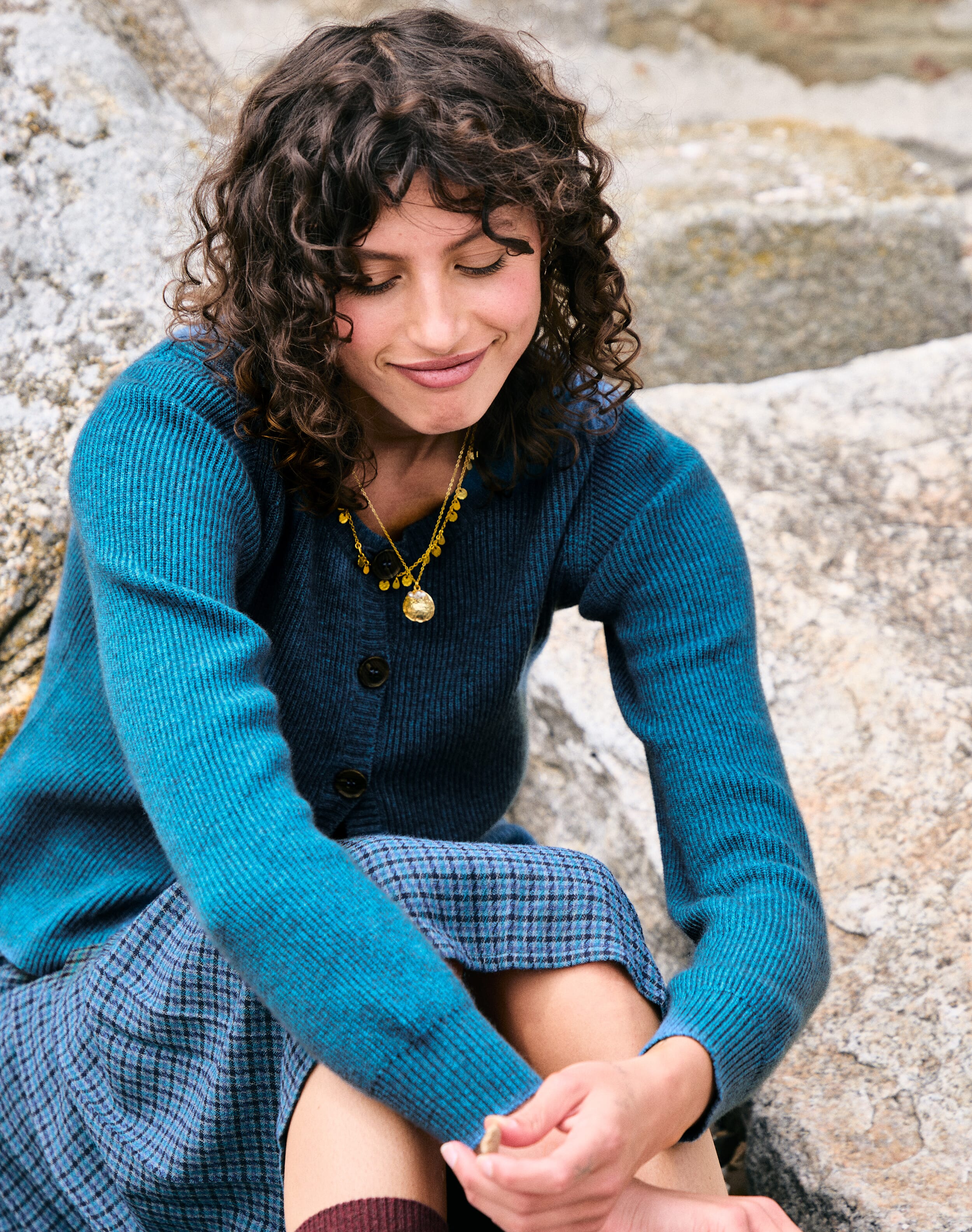 Brora Cashmere Zip Turtle Neck Jumper Jay