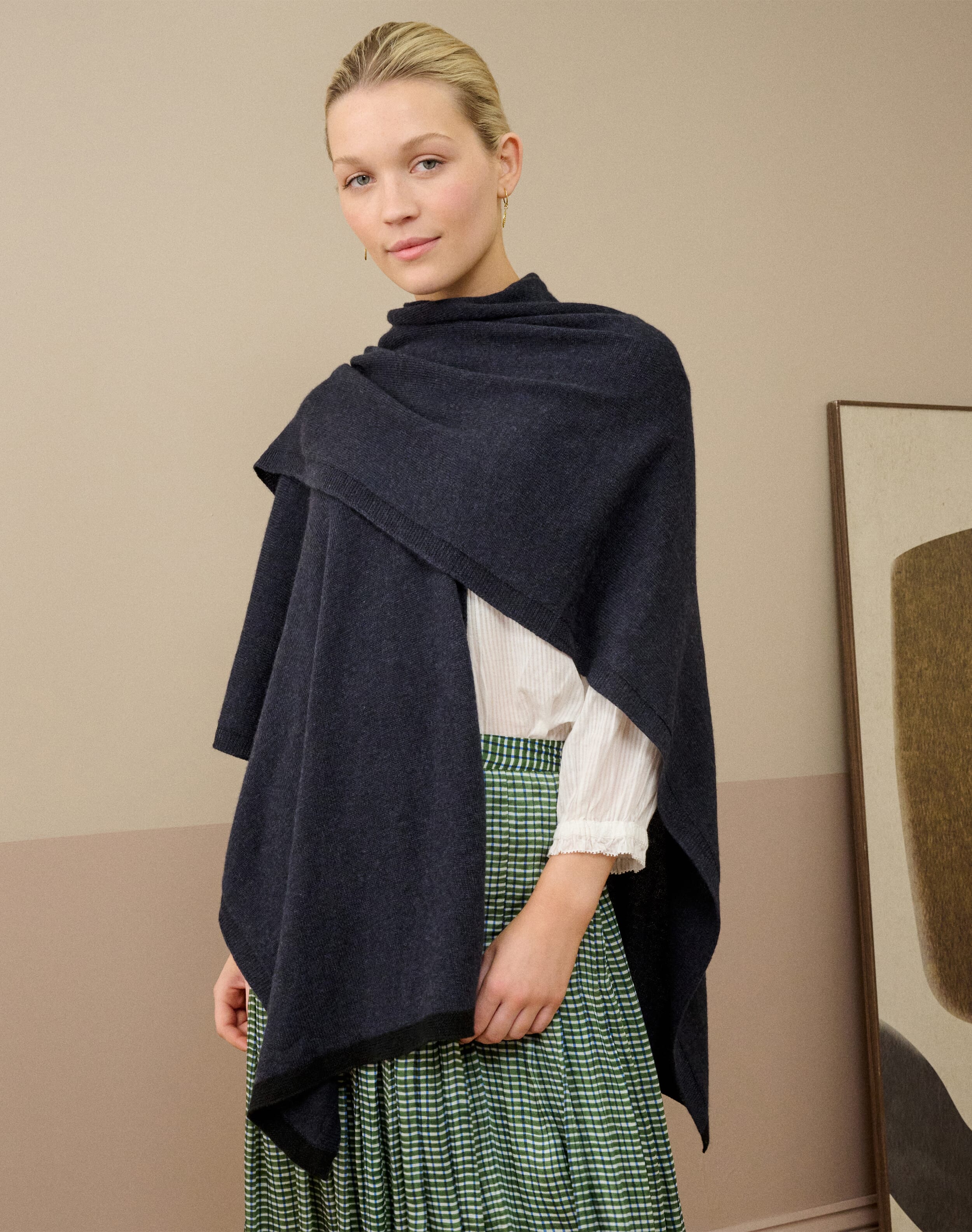 Brora Silk Smocked Patchwork Dress & mulberry