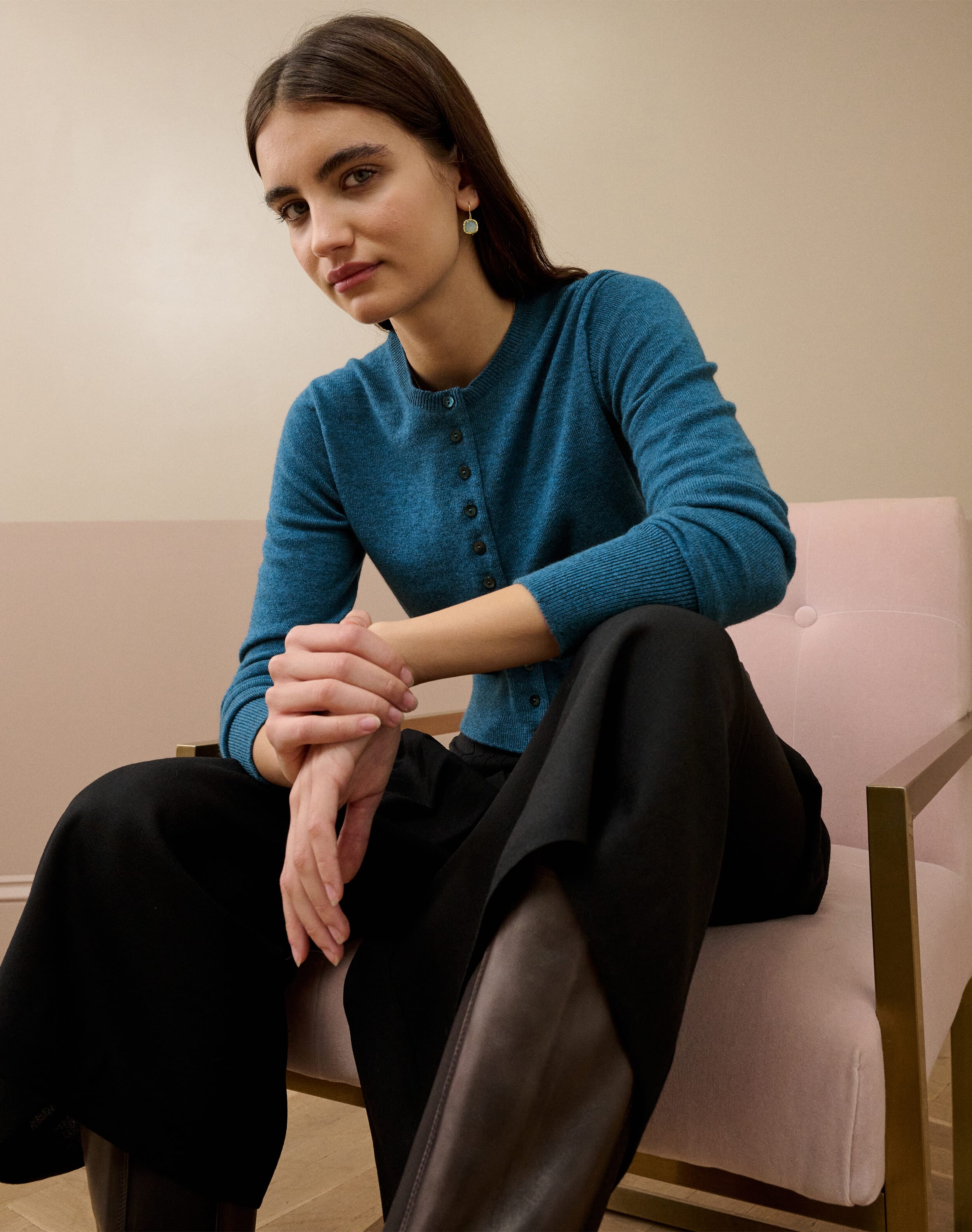 Brora Merino Wool Gilet Ink