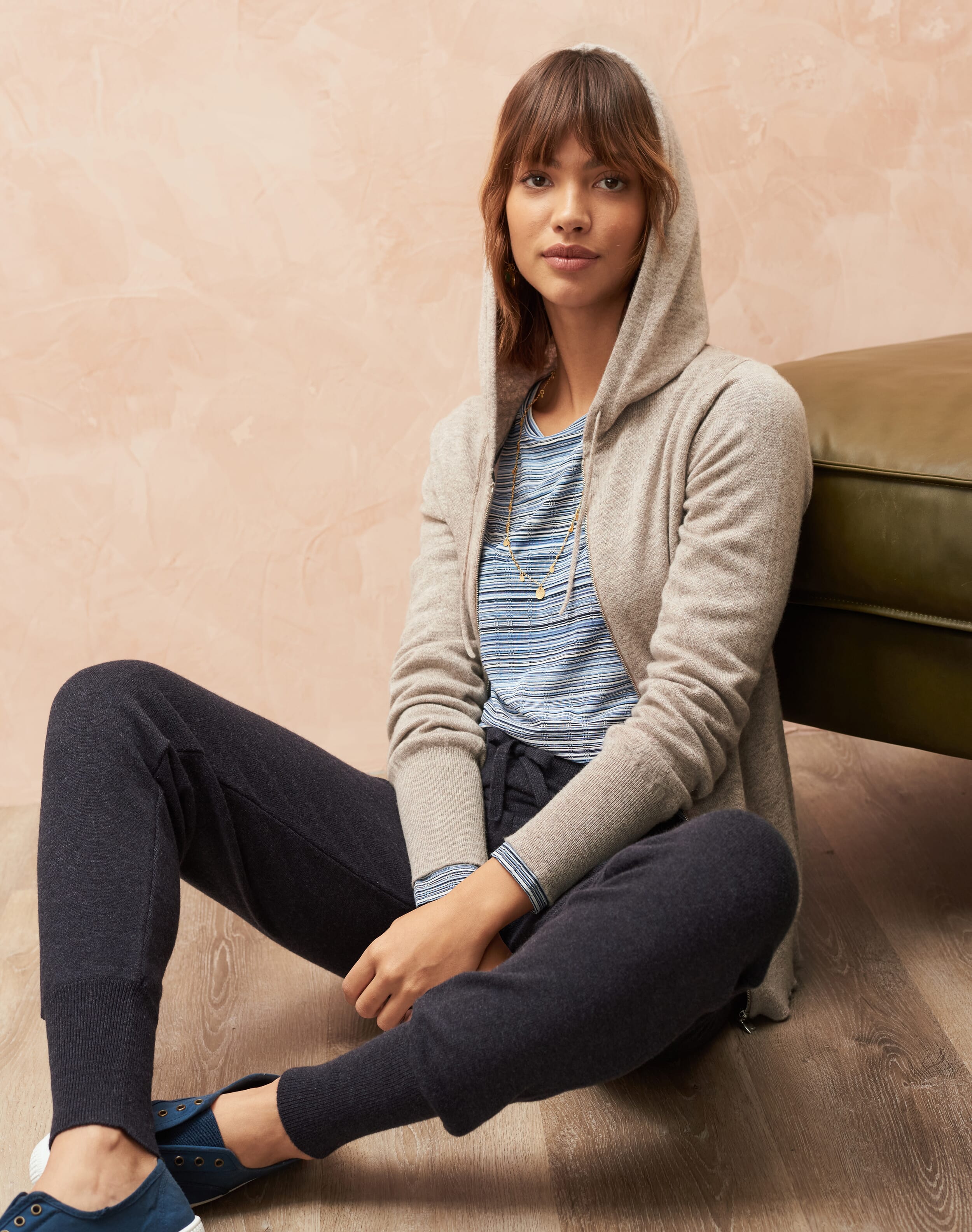 Ash Cashmere Zip Up Hooded Cardigan Women's Cardigan Brora